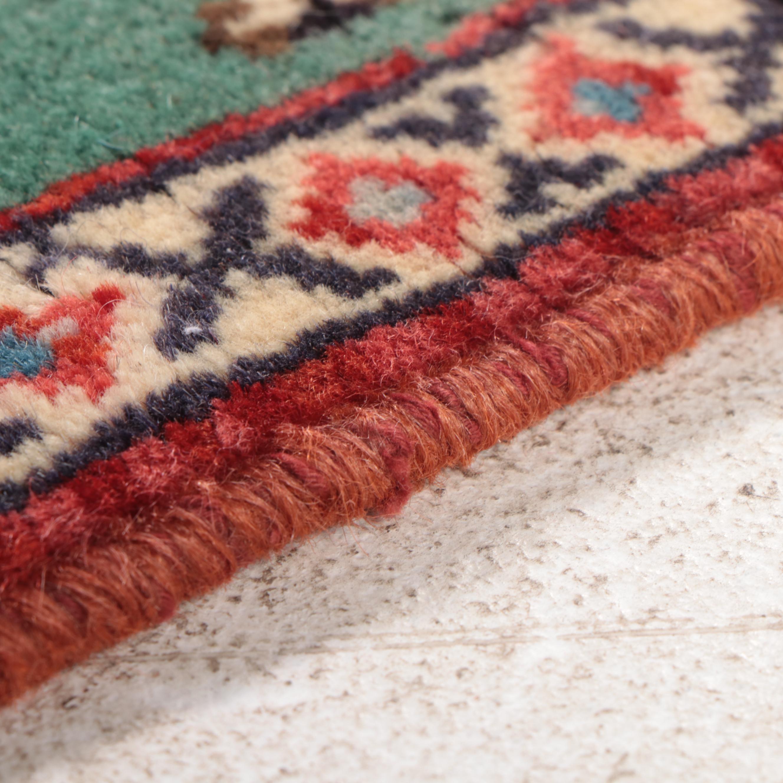 1'9 x 1'11 Hand-Knotted Persian Village Pictorial Floor Mat