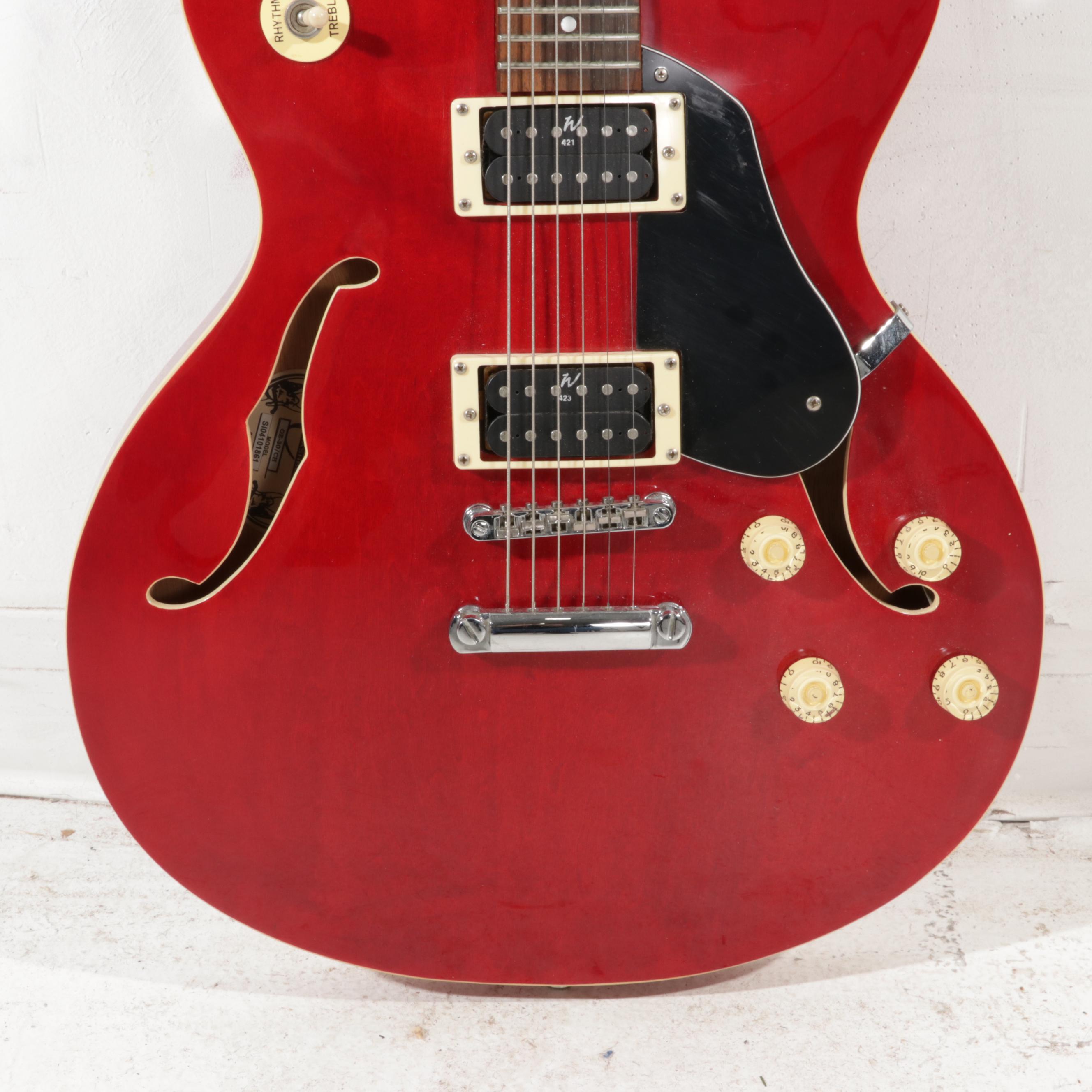 Oscar Schmidt by Washburn Delta King SemiHollow Cherry Electric Guitar