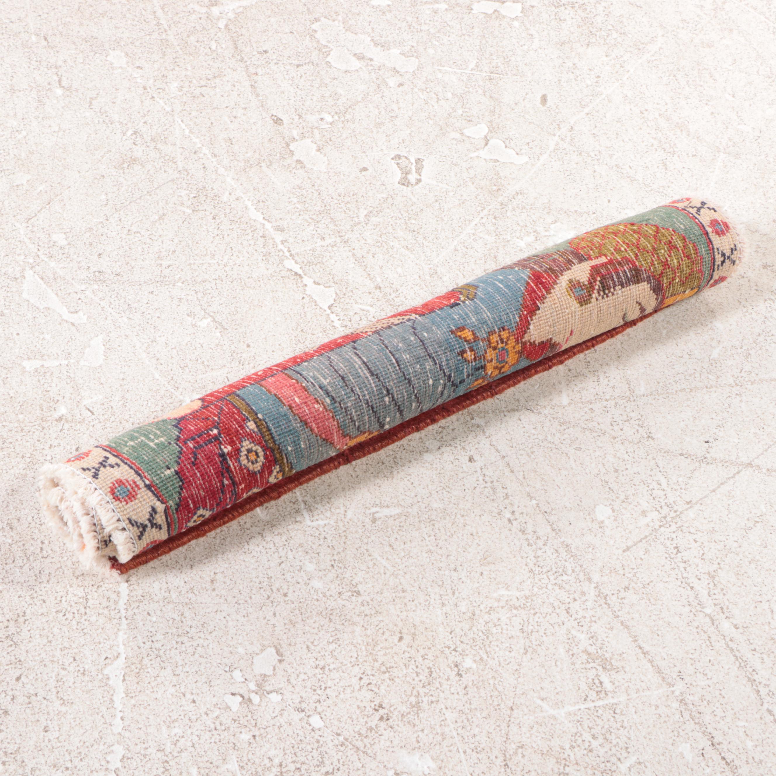 1'9 x 1'11 Hand-Knotted Persian Village Pictorial Floor Mat