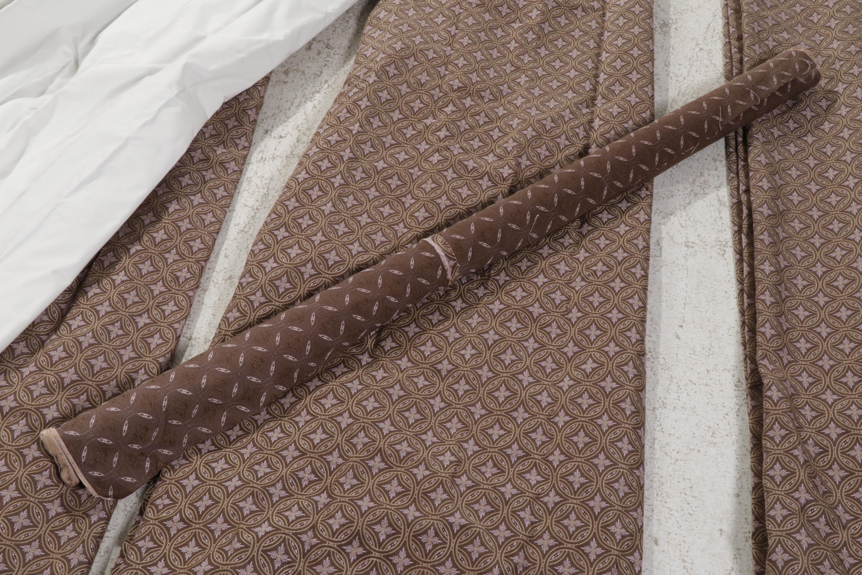 Custom Made Lined Pinch Pleat Drapery Panels with Extra Fabric Bolt