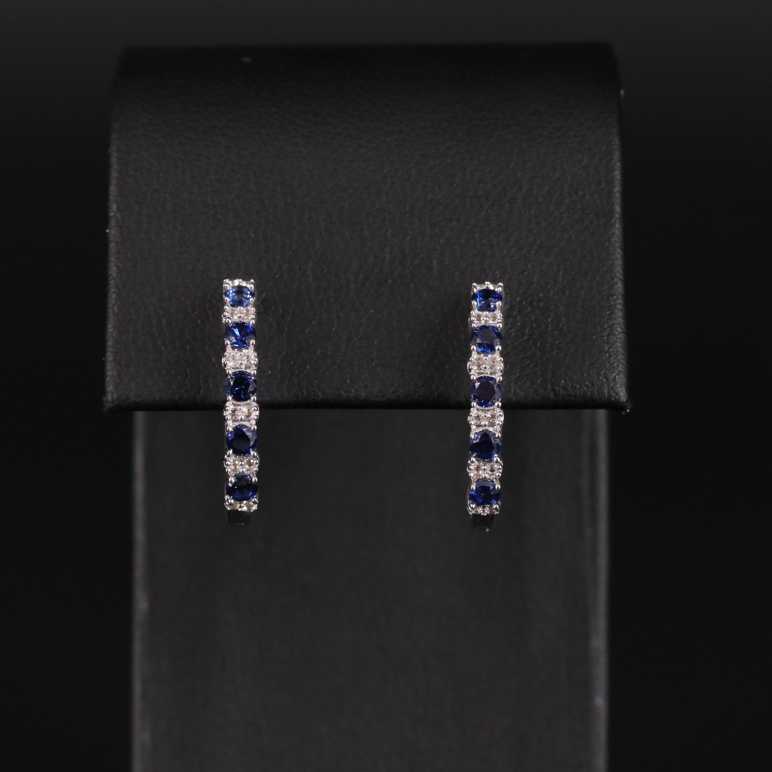 Sterling Silver and Sapphire Earrings