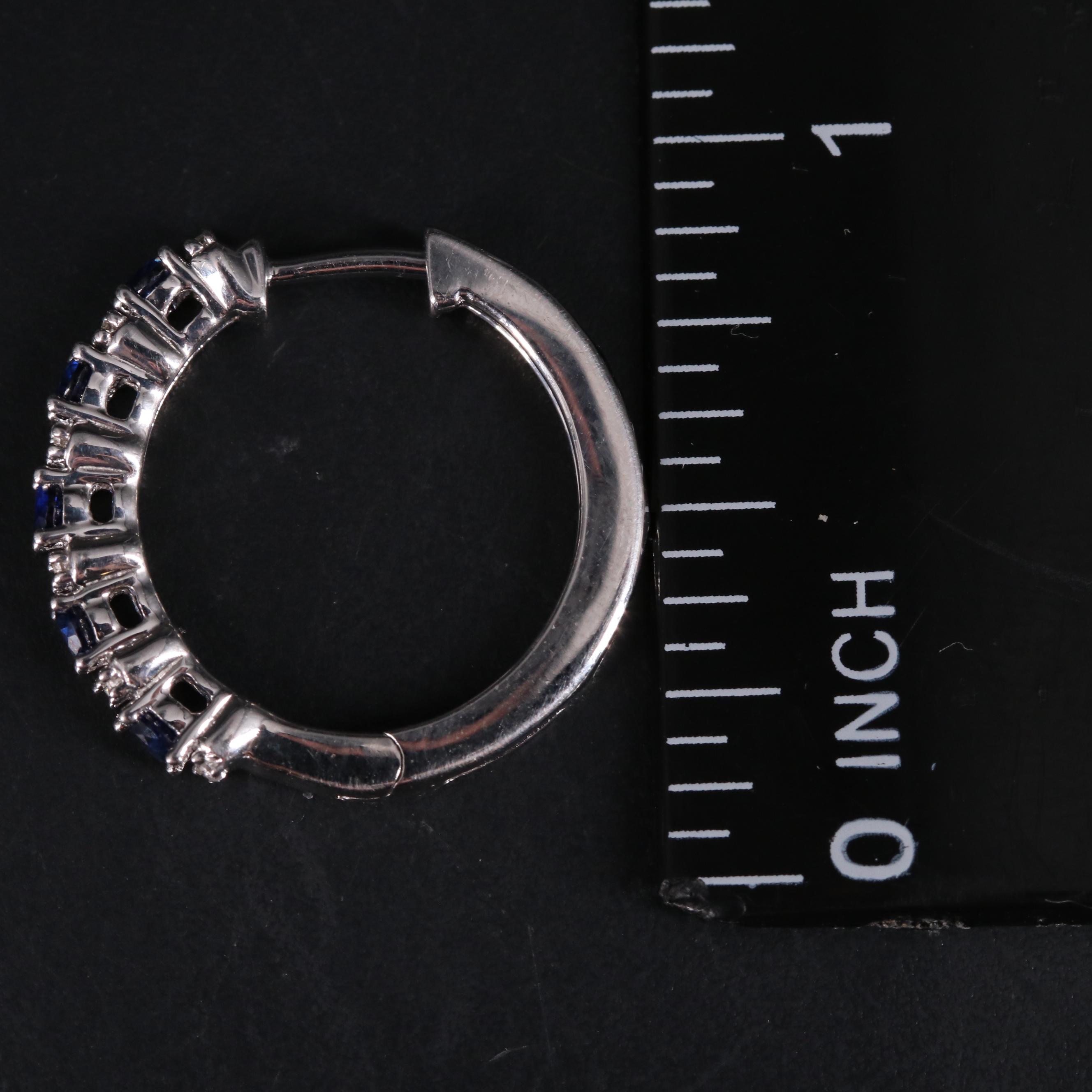 Sterling Silver and Sapphire Earrings