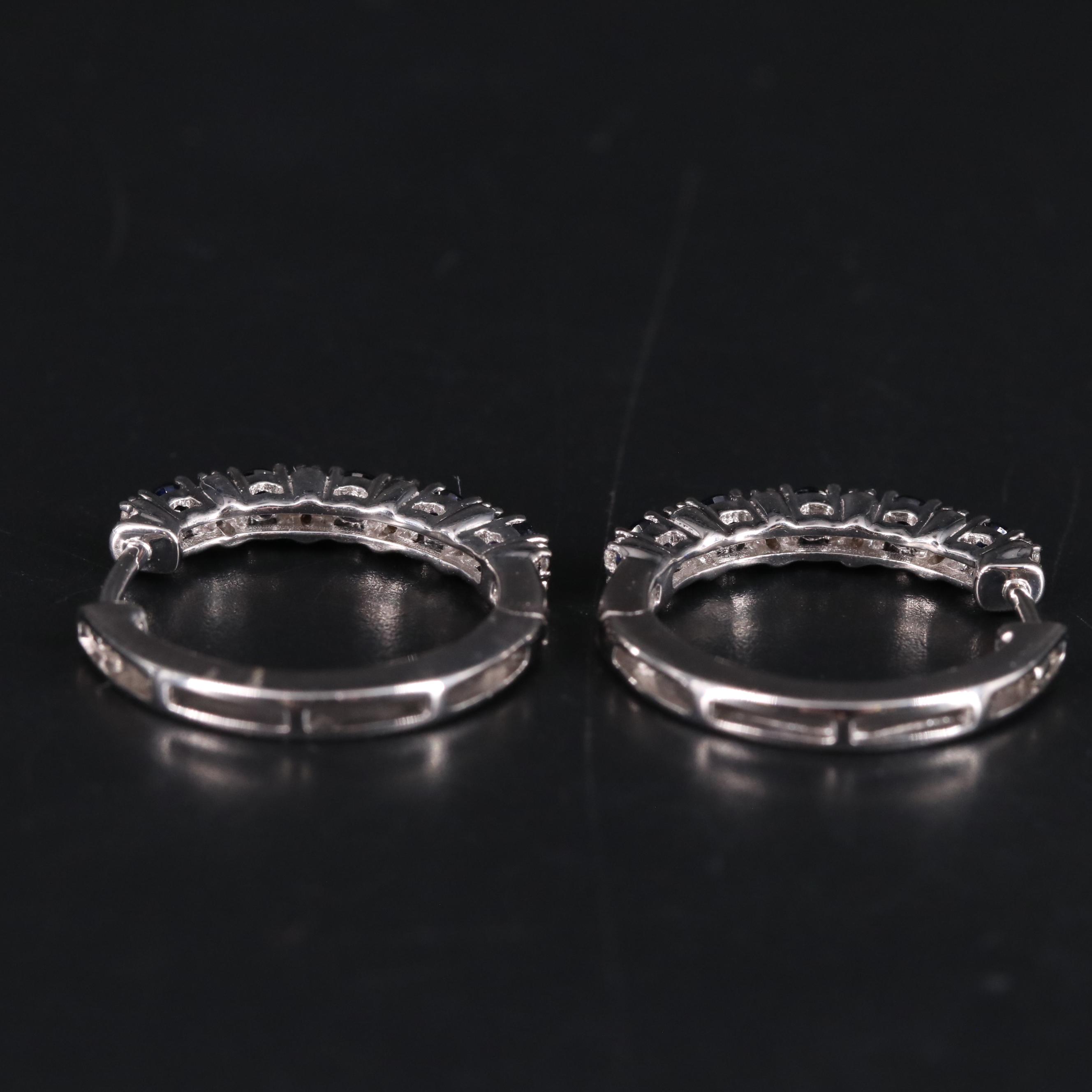 Sterling Silver and Sapphire Earrings