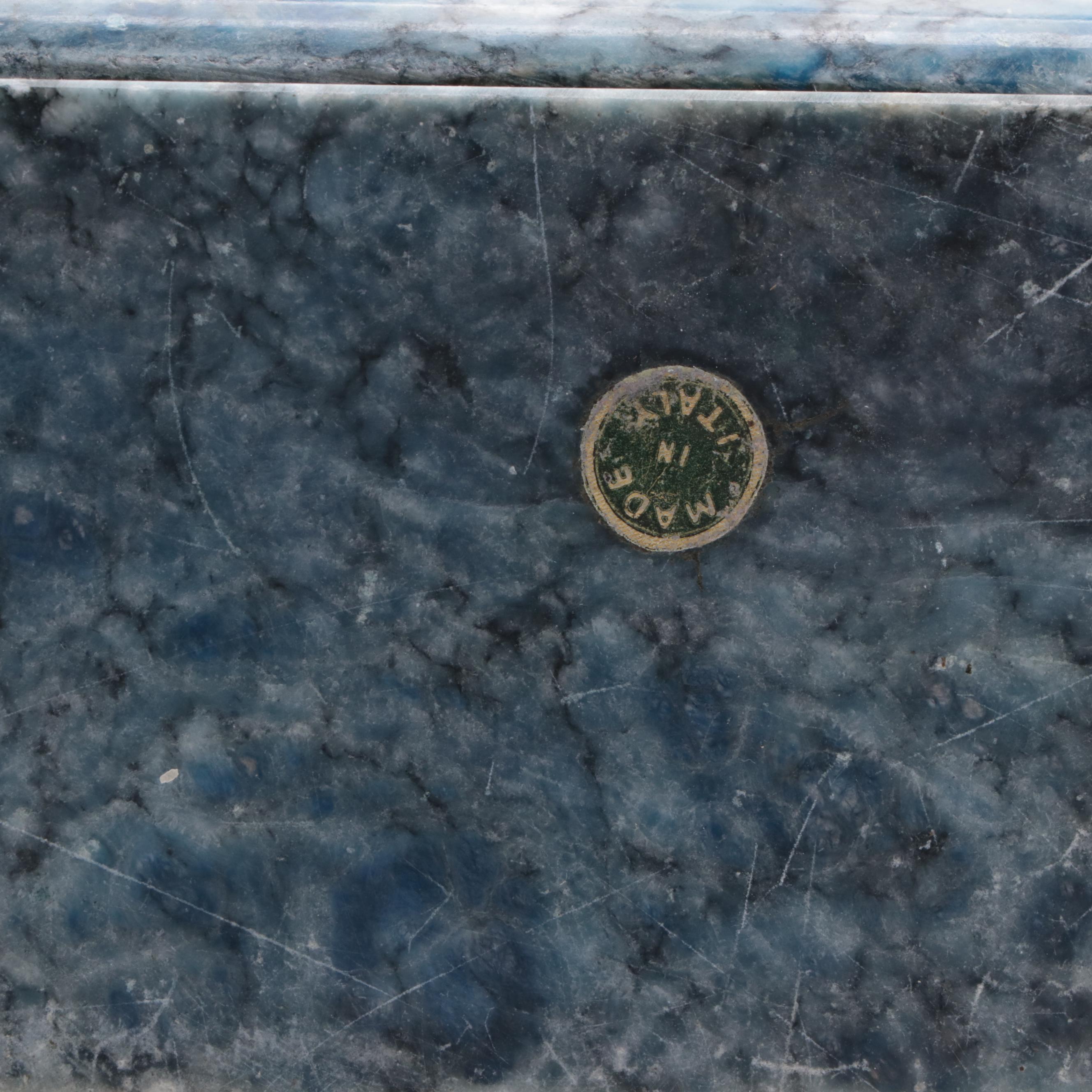 Italian Dyed Blue Alabaster Trinket Box