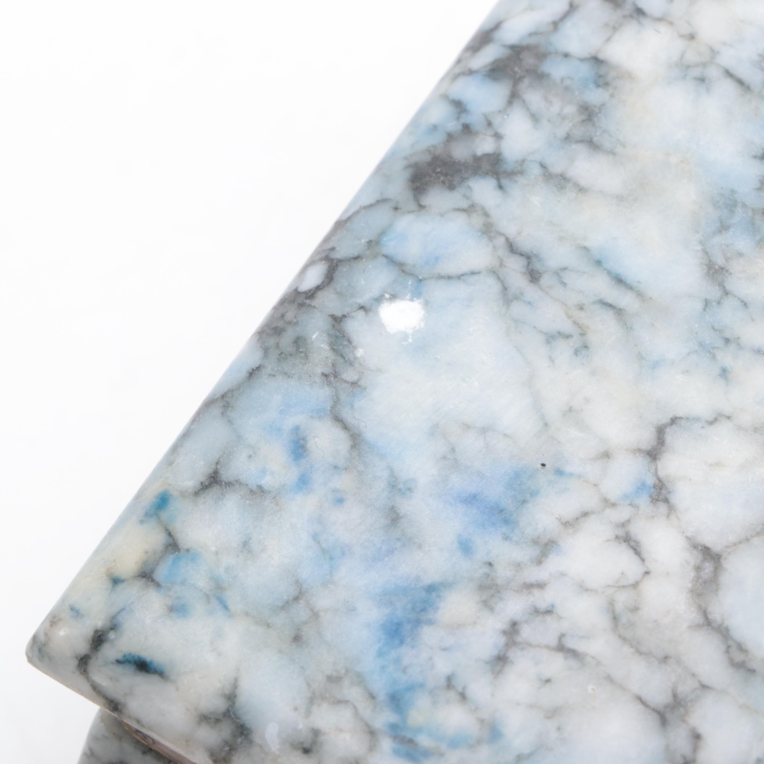 Italian Dyed Blue Alabaster Trinket Box