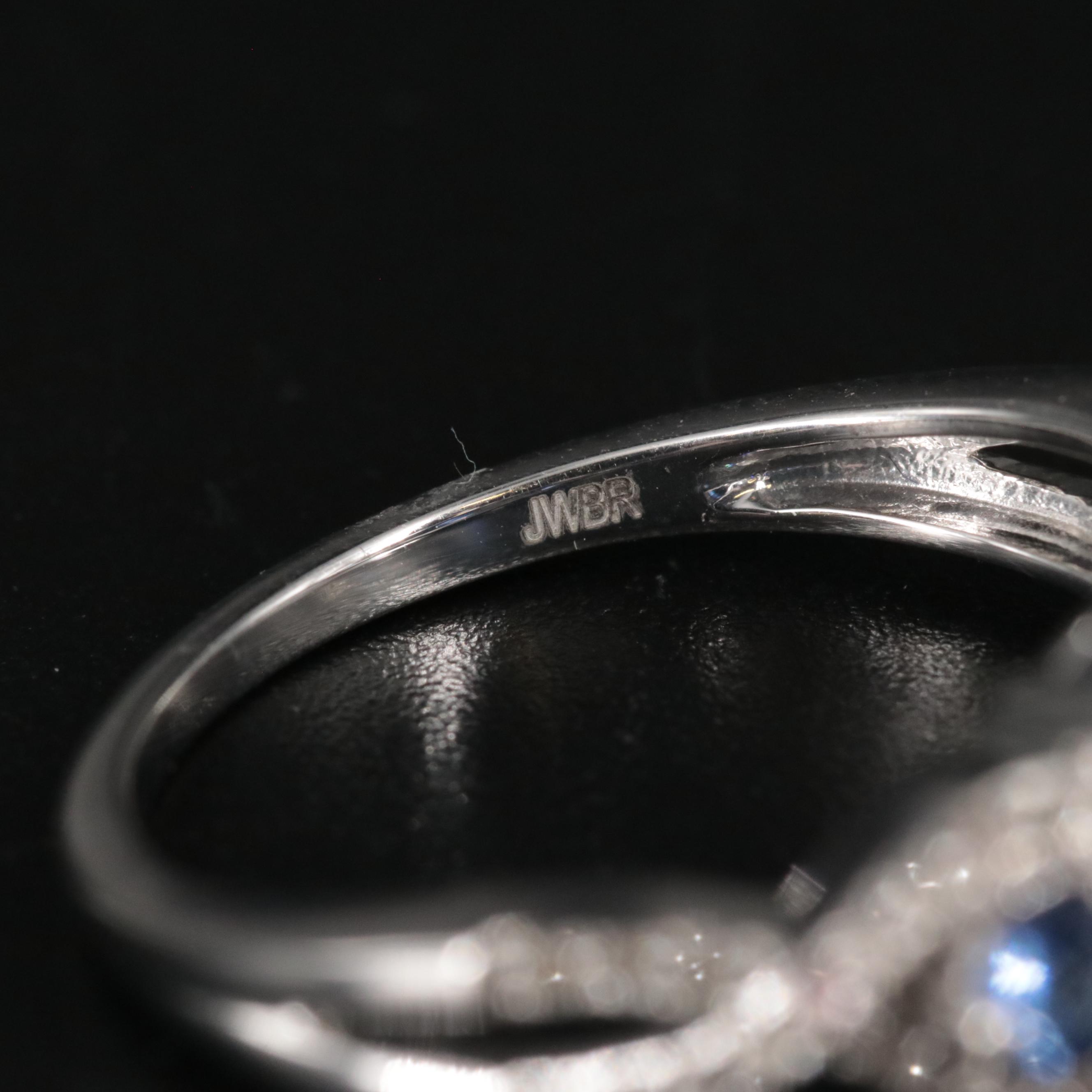 Sterling Silver Sapphire Three Stone Ring