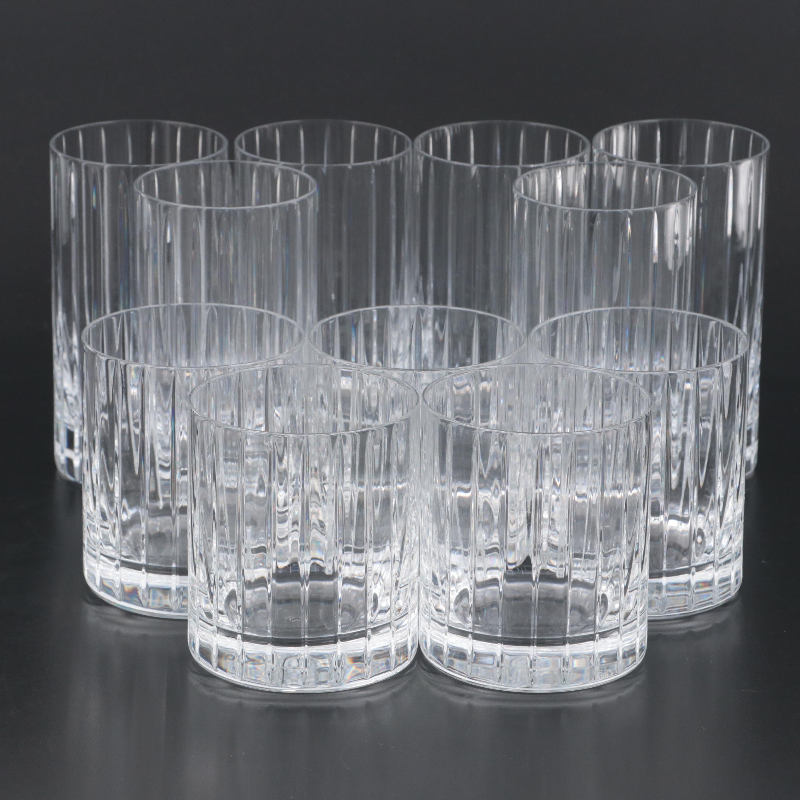 Rogaška "Avenue" Cut Crystal Double Old Fashioned and Highball Glasses