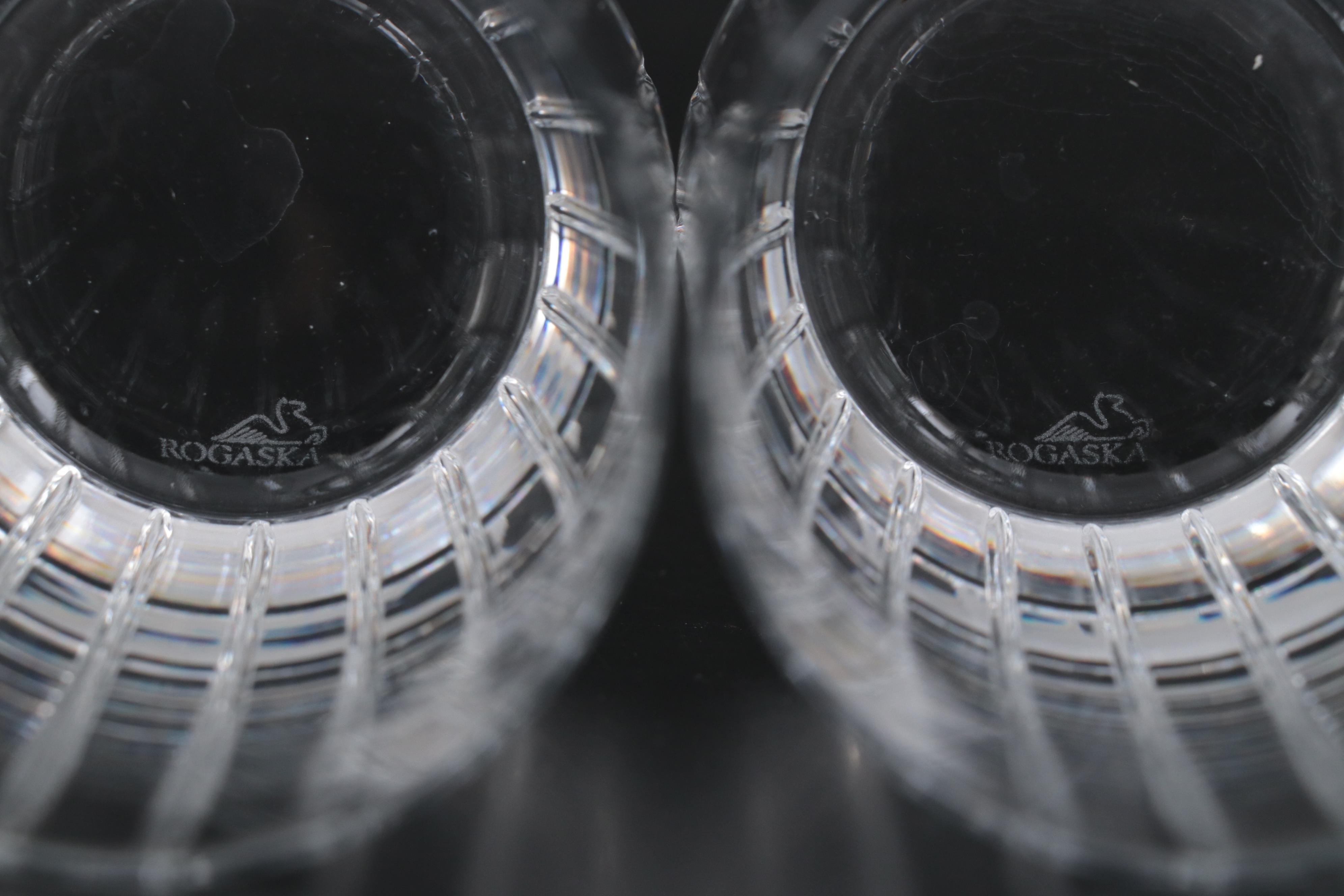 Rogaška "Avenue" Cut Crystal Double Old Fashioned and Highball Glasses