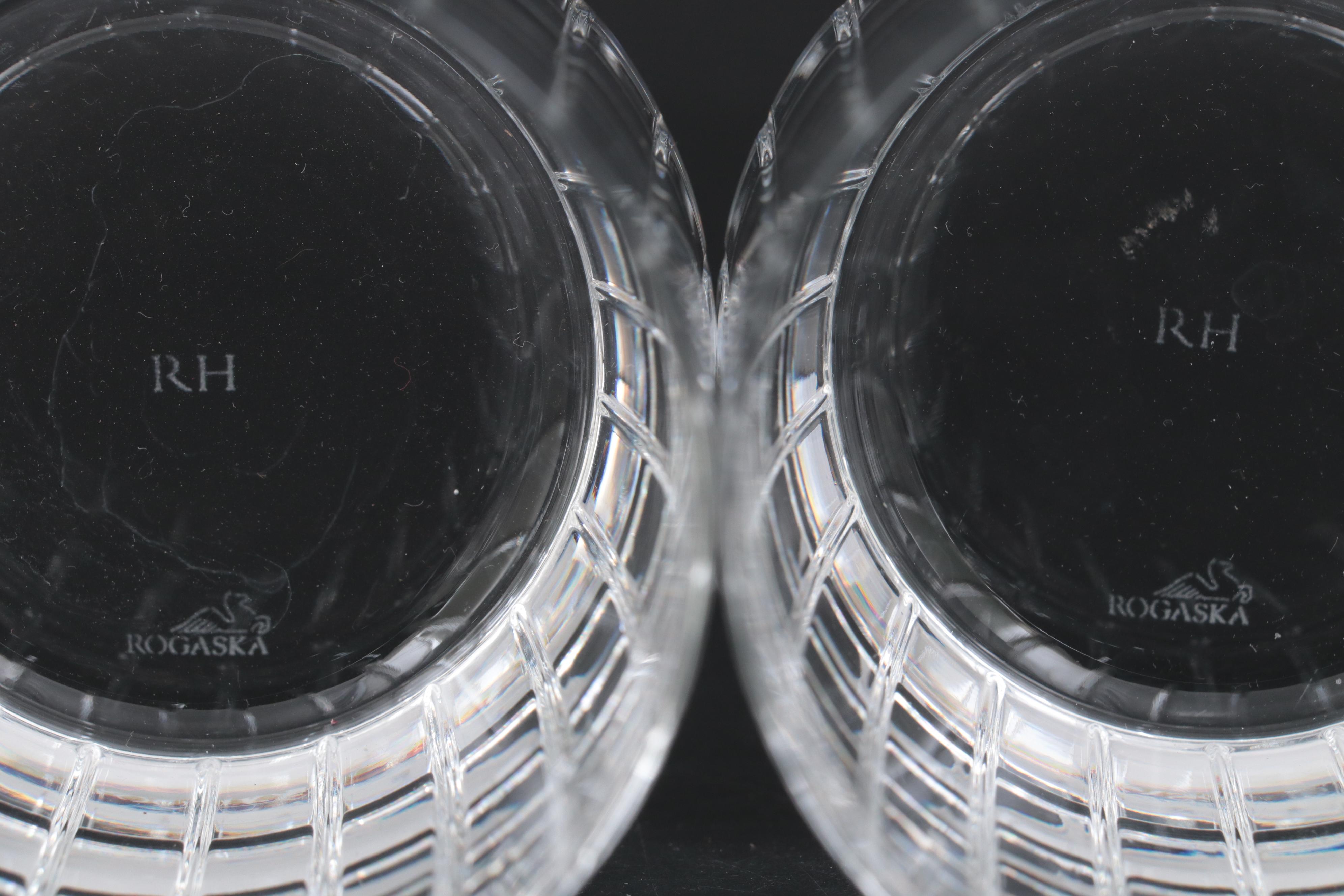 Rogaška "Avenue" Cut Crystal Double Old Fashioned and Highball Glasses