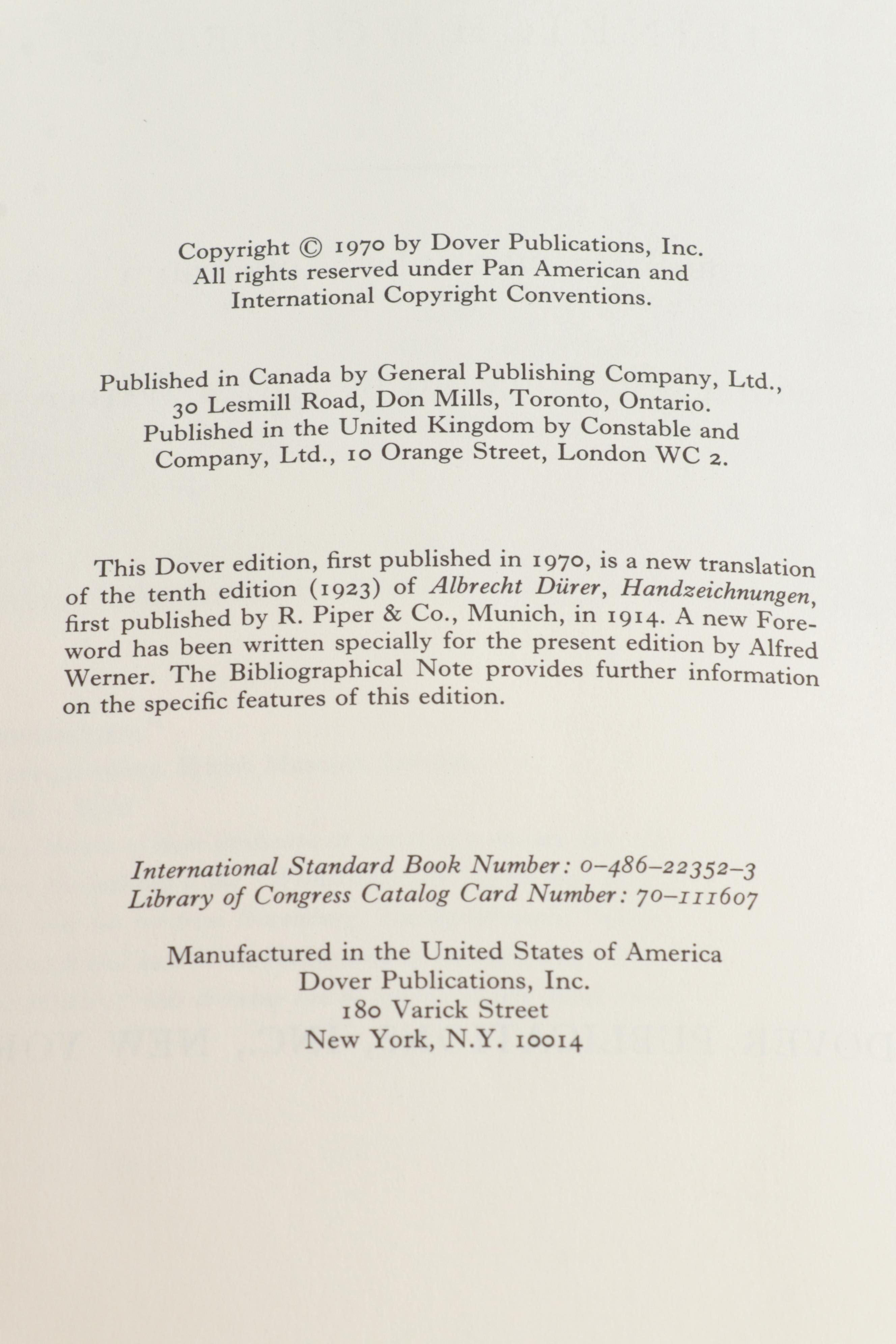 "Complete Paintings of Dürer" and Other Albrecht Dürer Books