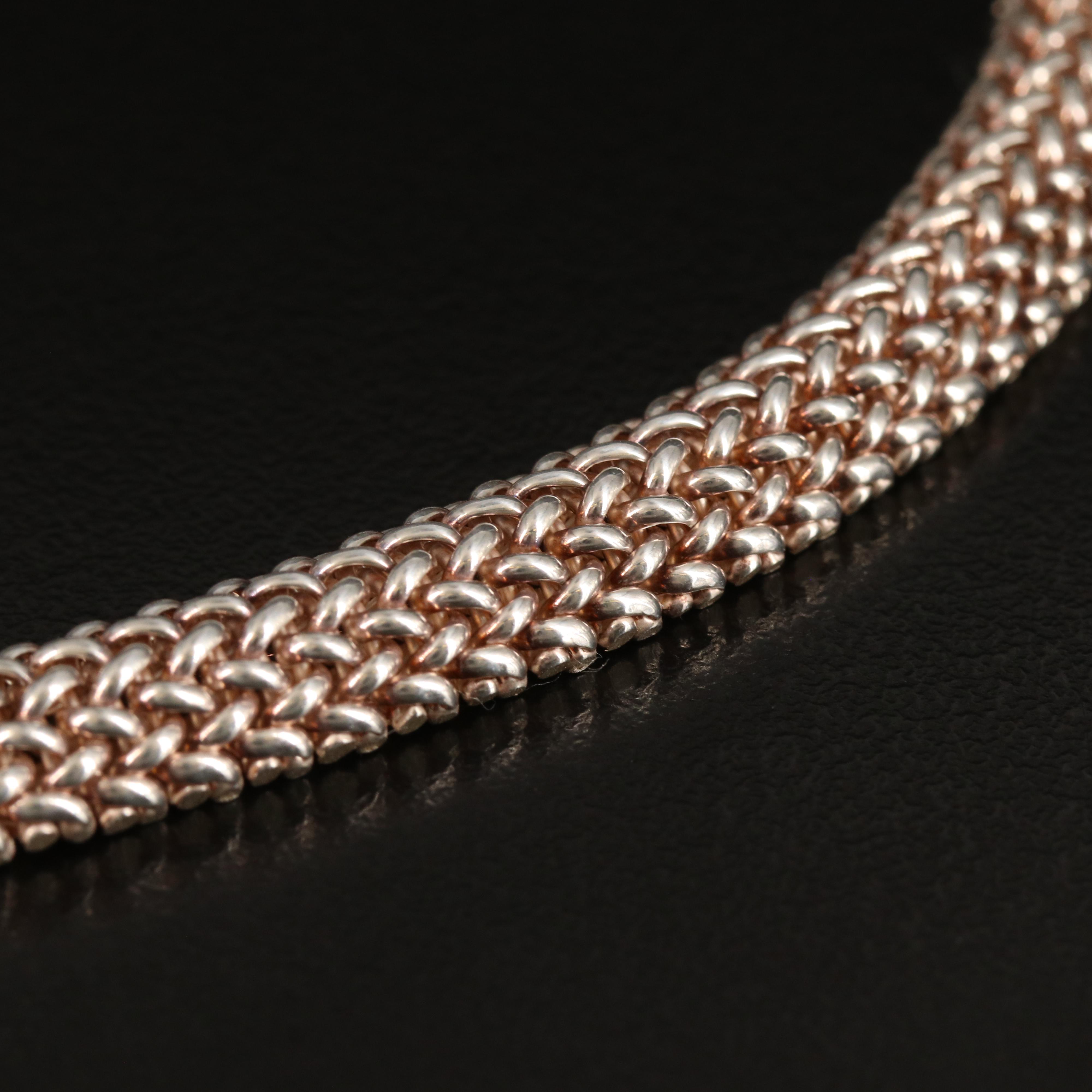 Movado 18K Chalcedony and Diamond Pendant on Sterling Mesh Chain Necklace