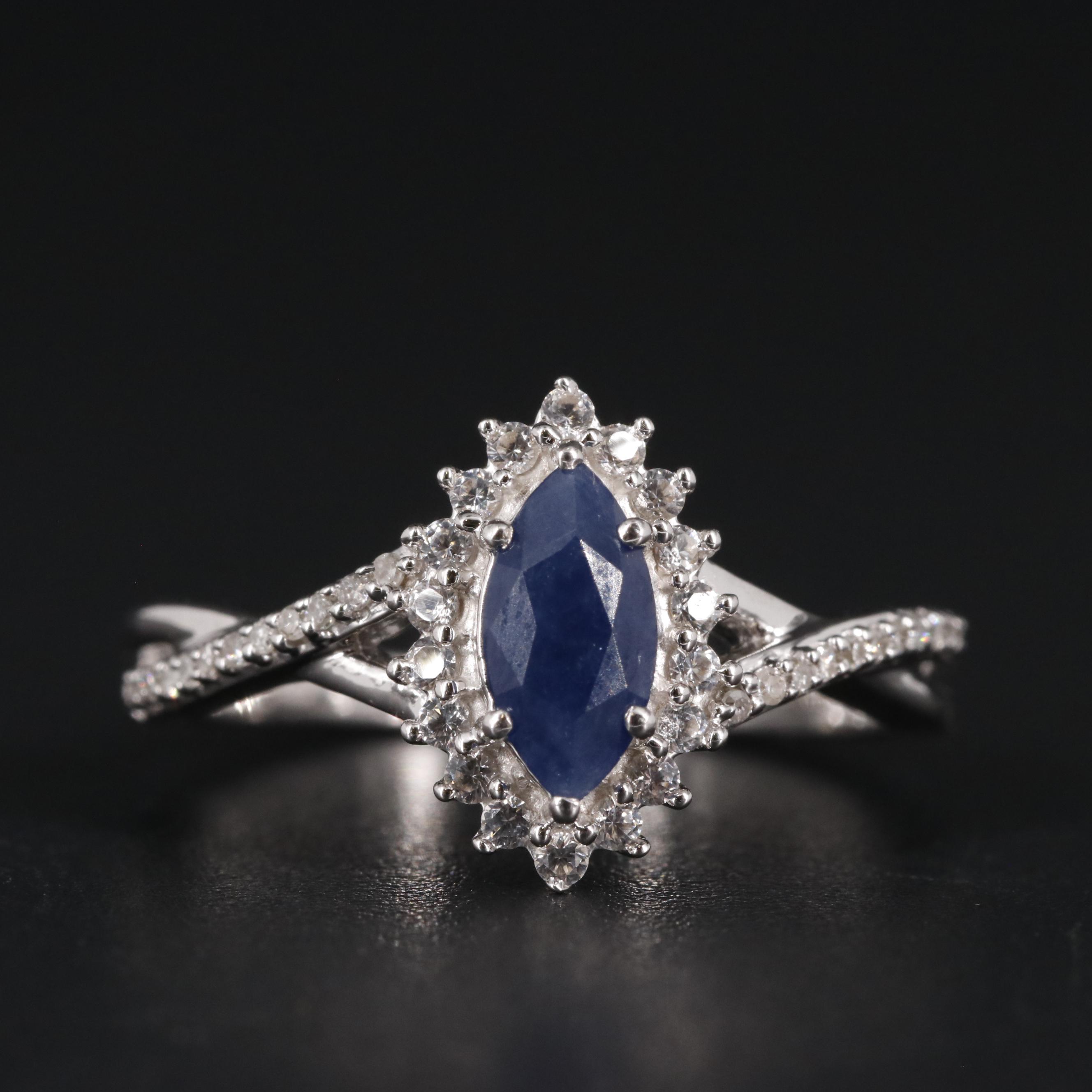 Sterling Silver Sapphire Ring