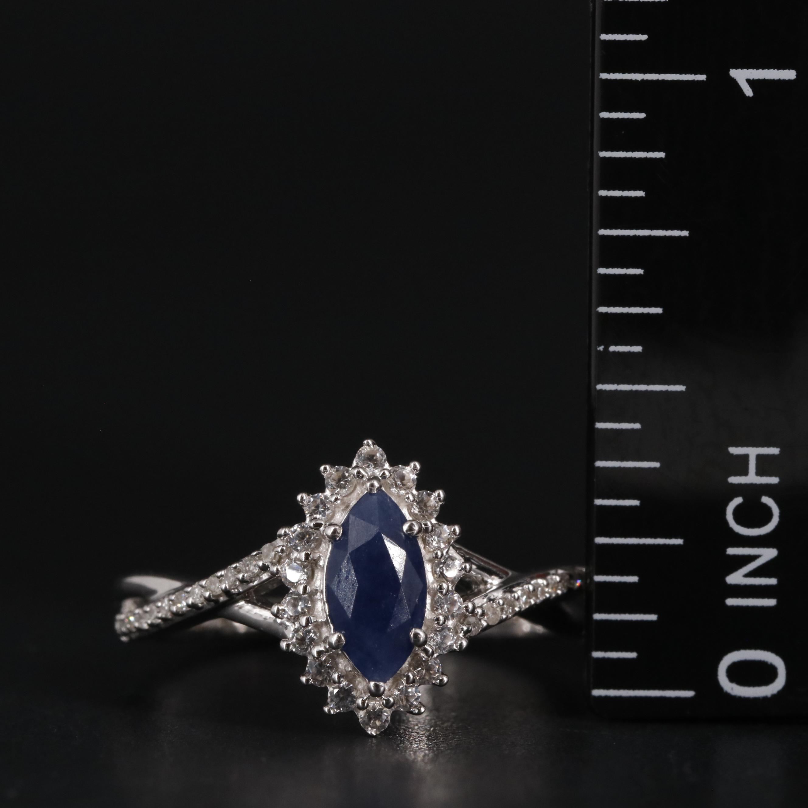Sterling Silver Sapphire Ring