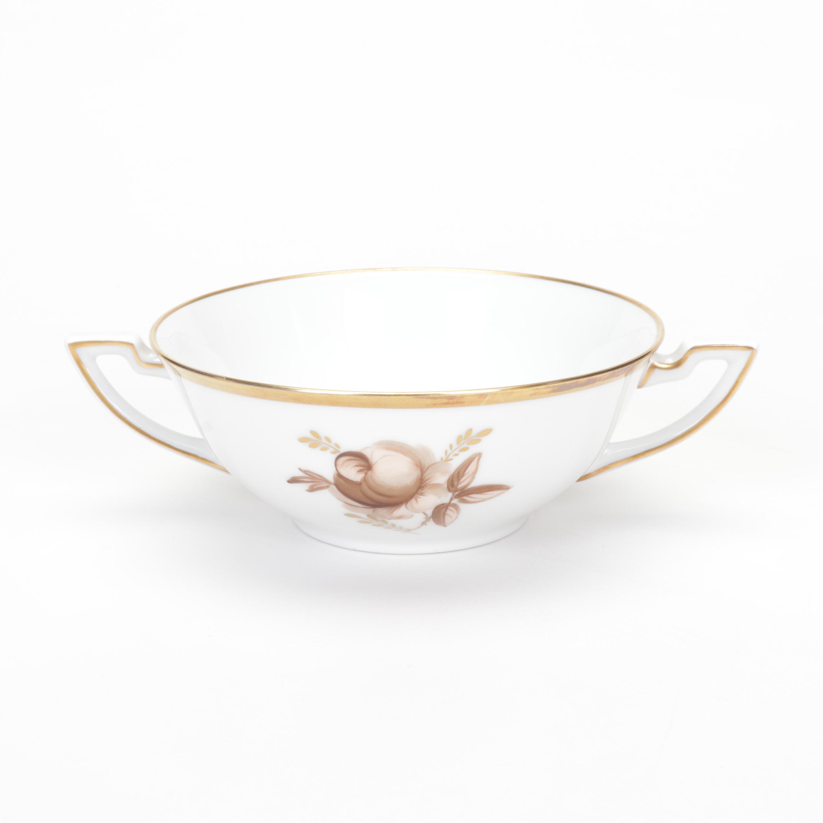 Royal Copenhagen "Brown Rose" Porcelain Dinnerware and Serving Pieces