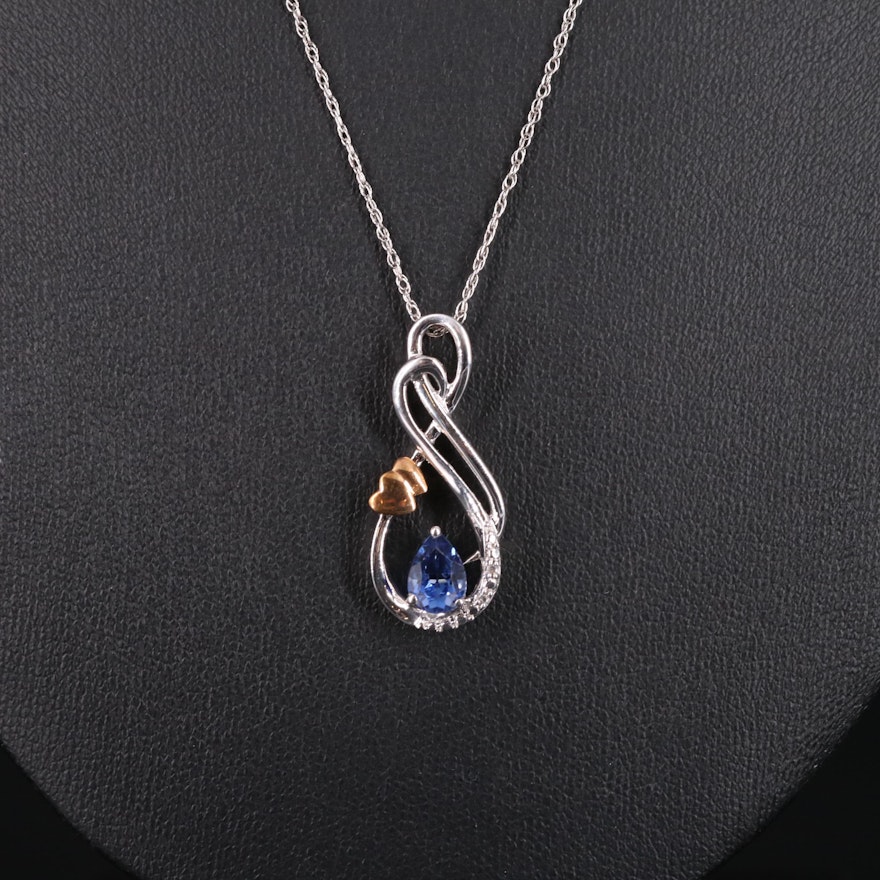 Sterling Silver Sapphire Pendant Necklace