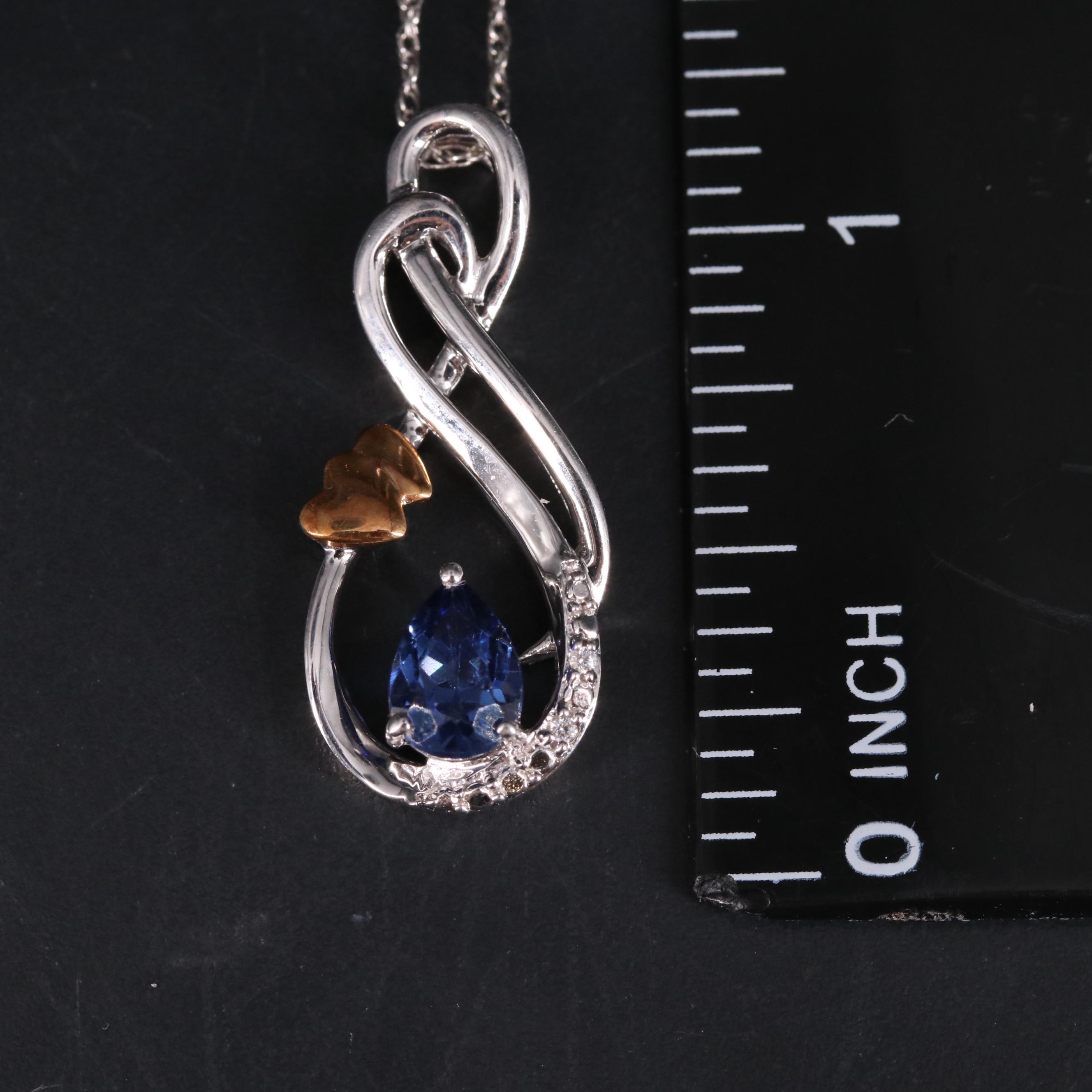 Sterling Silver Sapphire Pendant Necklace