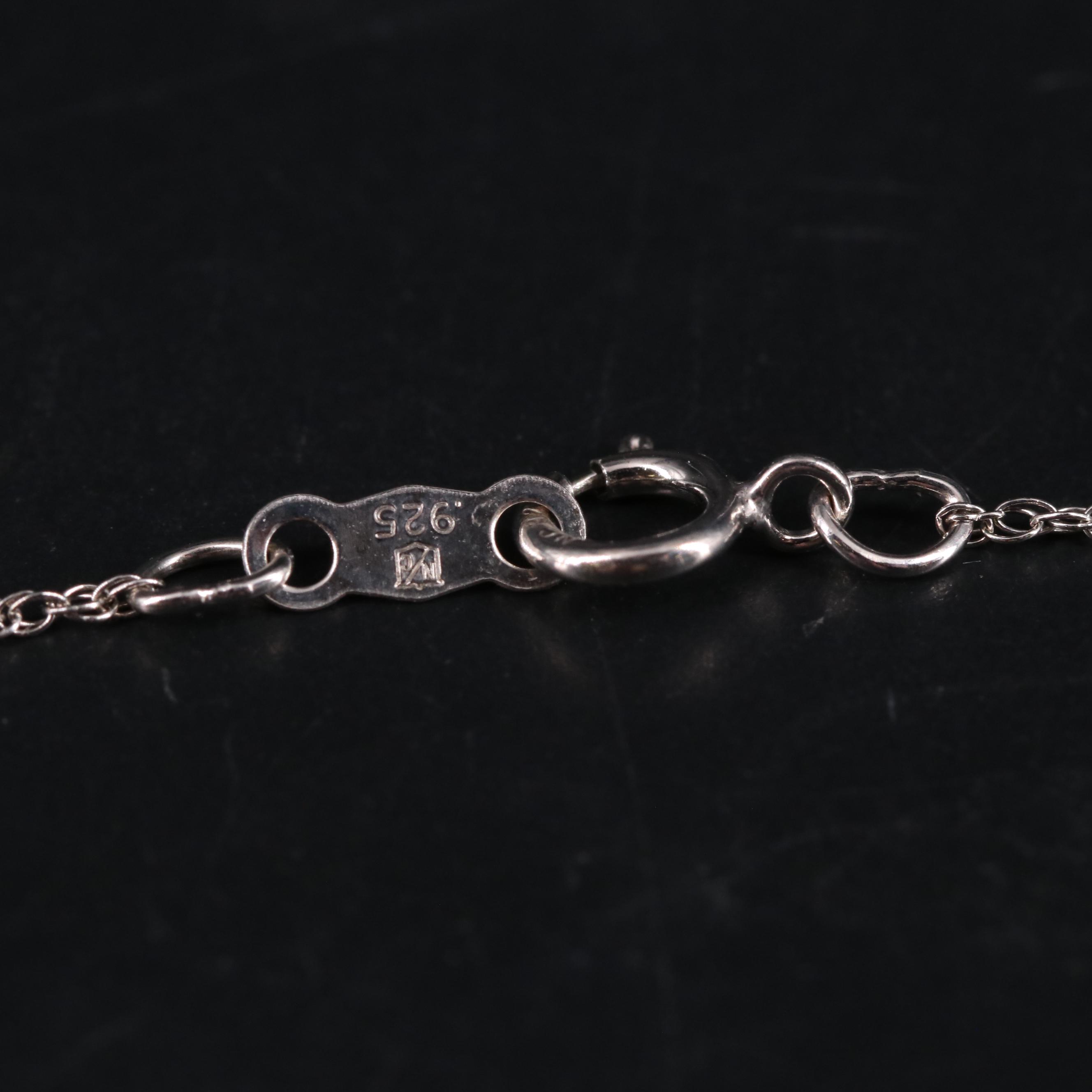 Sterling Silver Sapphire Pendant Necklace