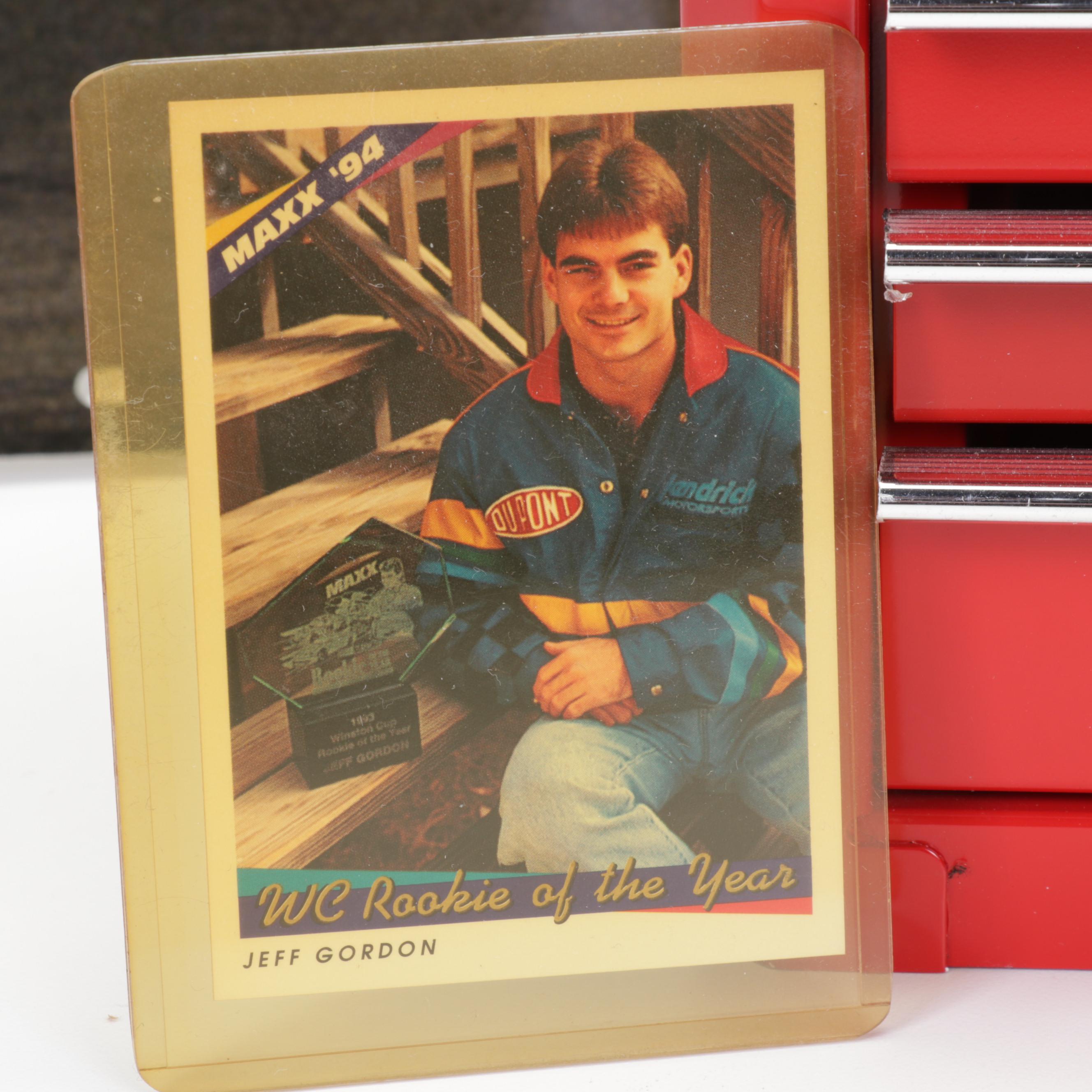 Jeff Gordon Memorabilia Featuring Calendars, Diecast Toy Car, ROY Card and More