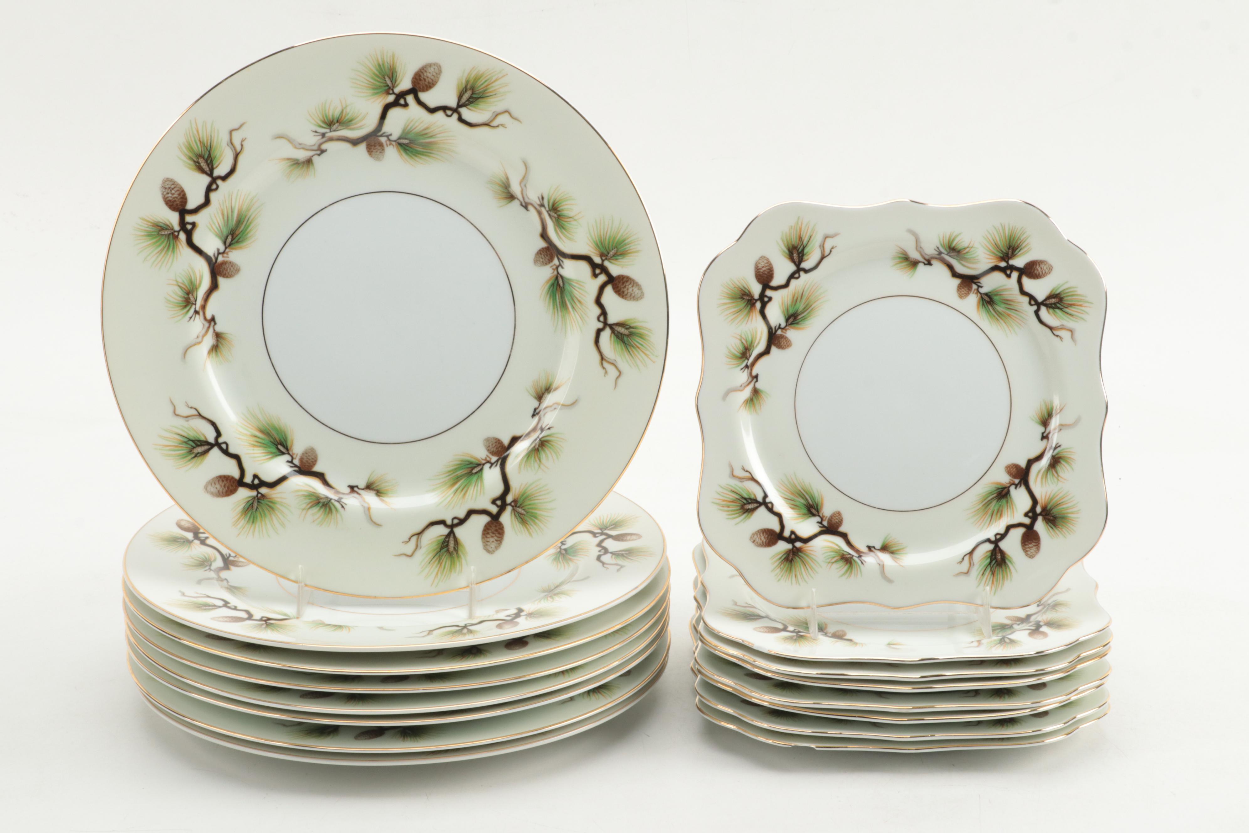 Narumi "Shasta Pine" Dinnerware and Serving Pieces, Mid-20th Century