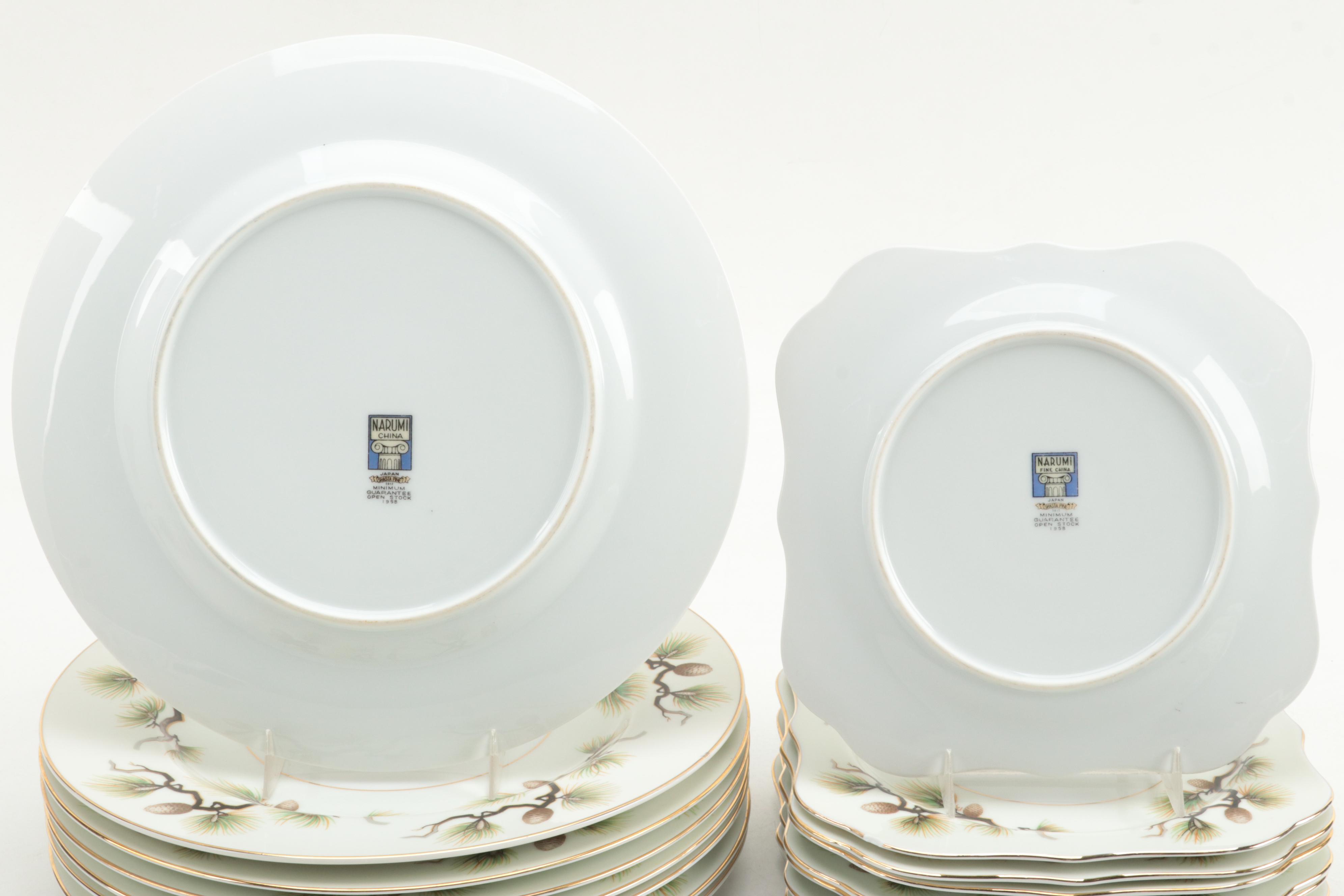 Narumi "Shasta Pine" Dinnerware and Serving Pieces, Mid-20th Century