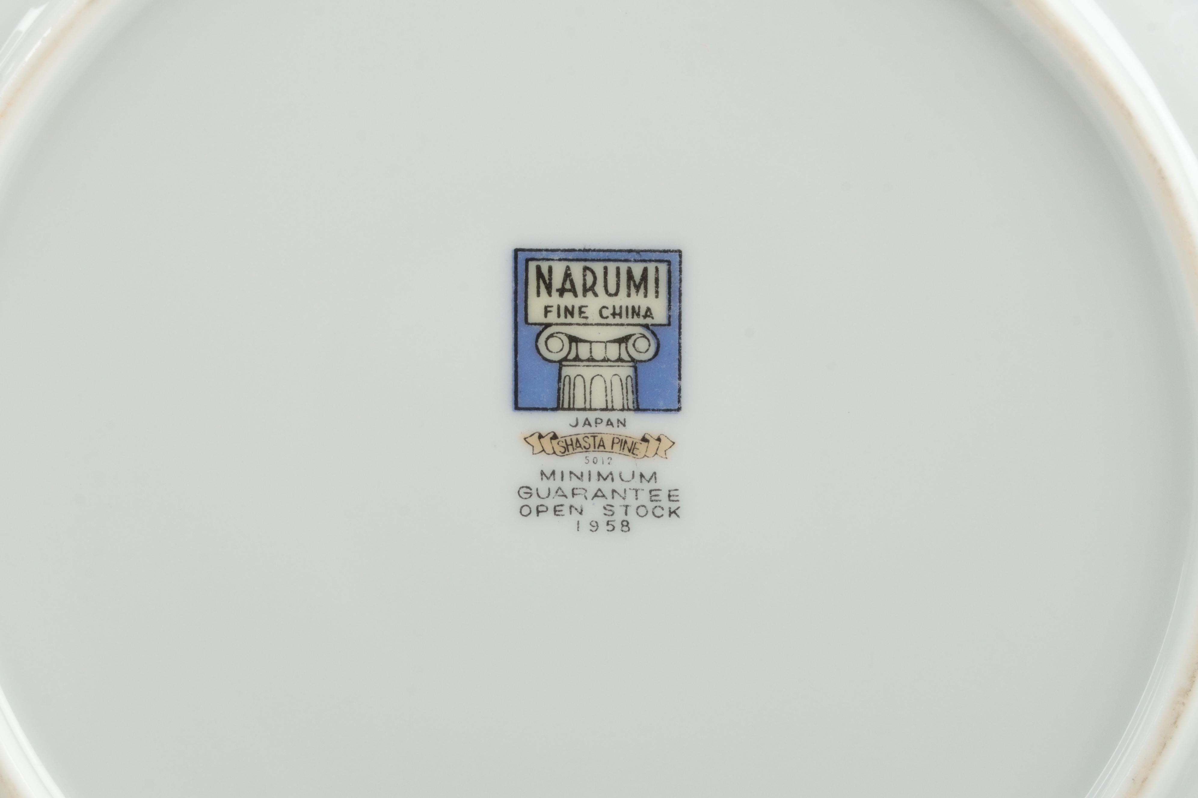 Narumi "Shasta Pine" Dinnerware and Serving Pieces, Mid-20th Century