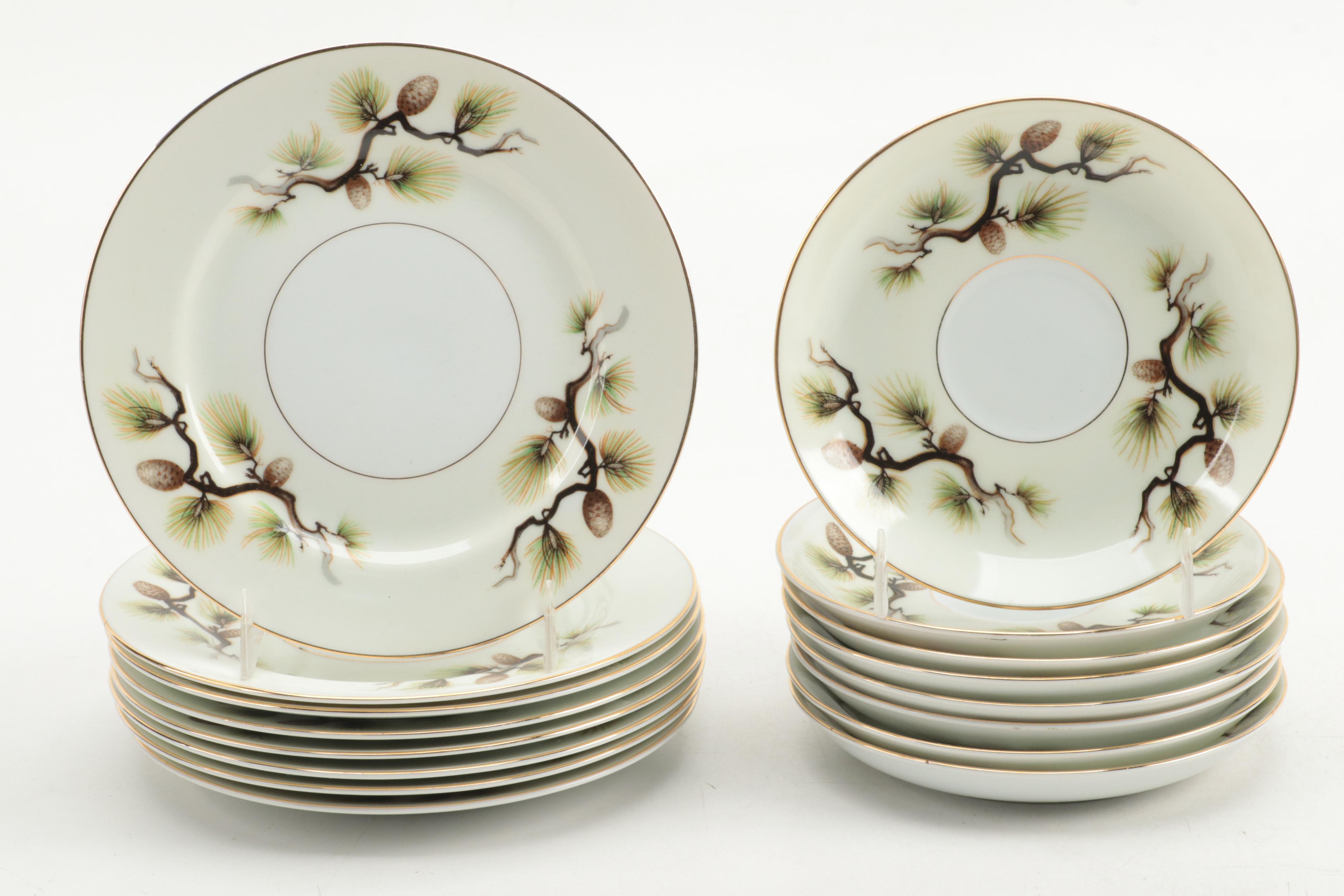 Narumi "Shasta Pine" Dinnerware and Serving Pieces, Mid-20th Century