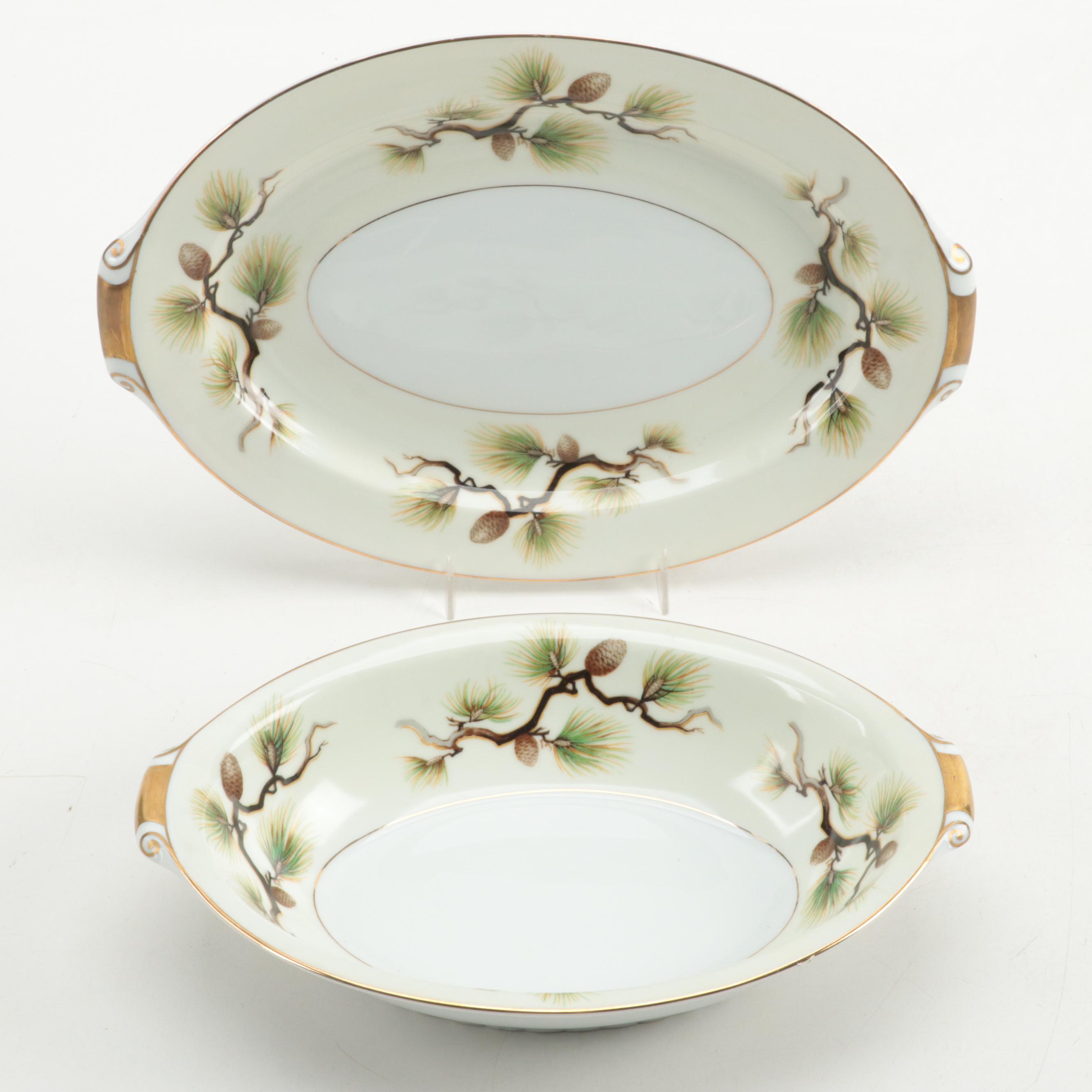 Narumi "Shasta Pine" Dinnerware and Serving Pieces, Mid-20th Century