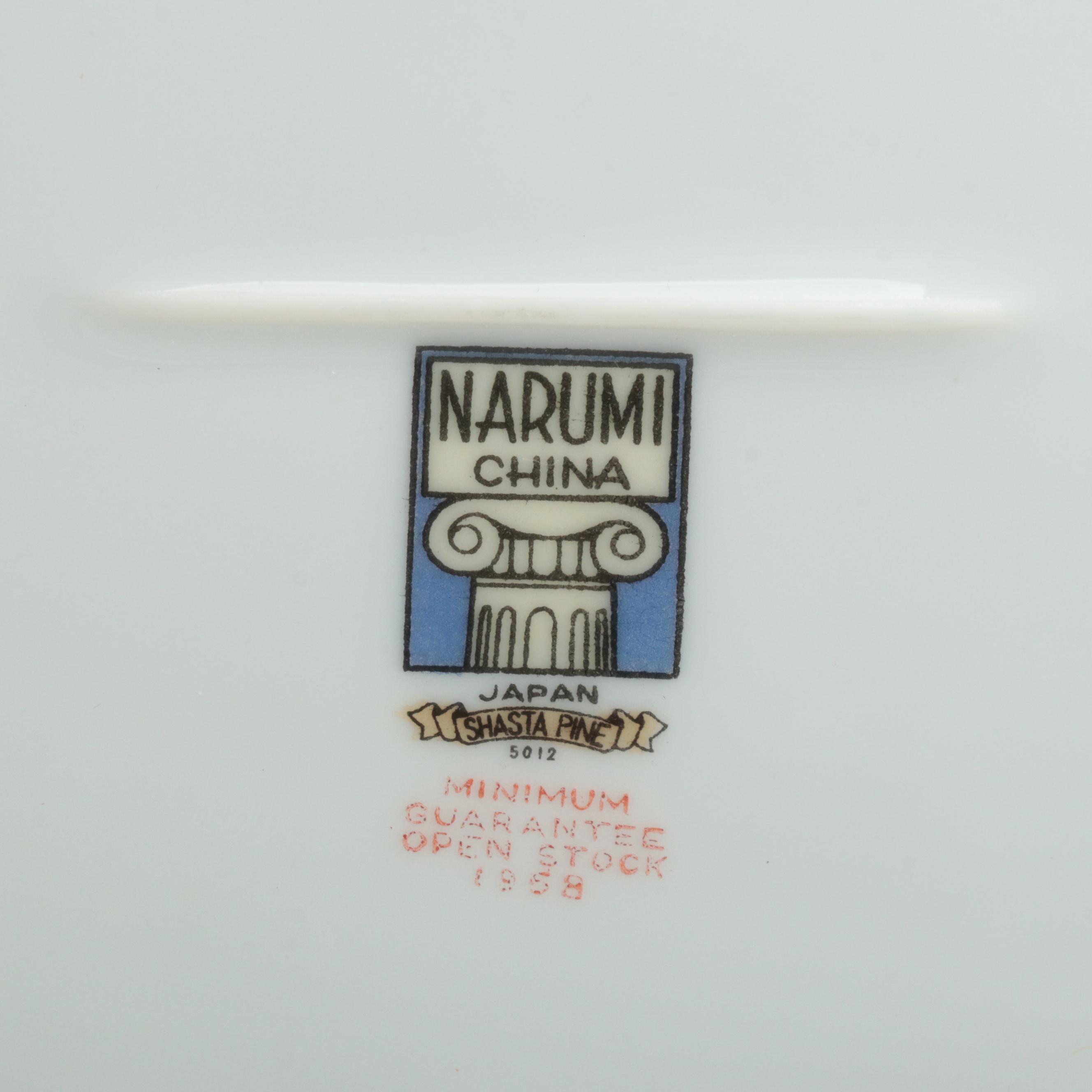 Narumi "Shasta Pine" Dinnerware and Serving Pieces, Mid-20th Century