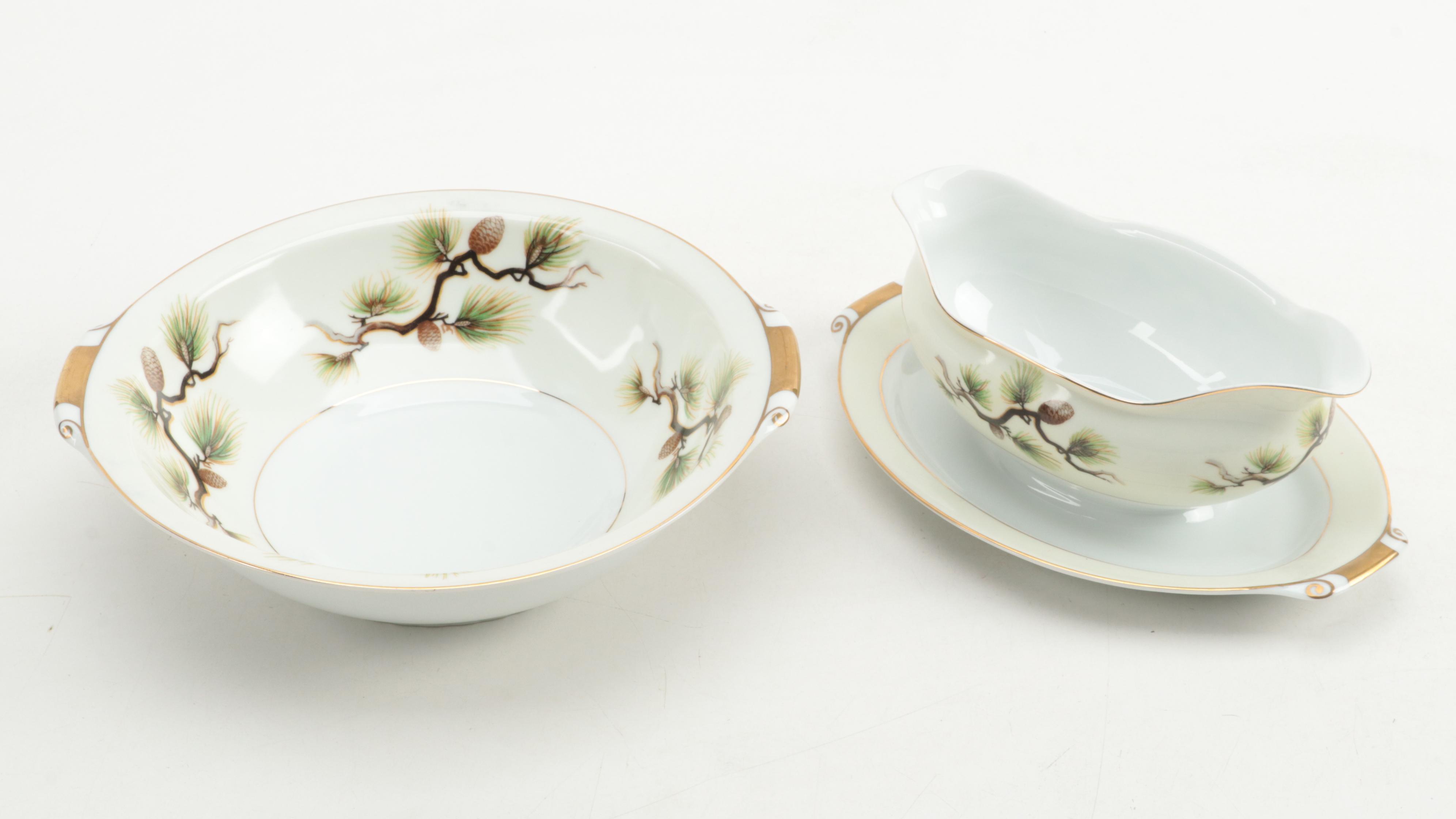 Narumi "Shasta Pine" Dinnerware and Serving Pieces, Mid-20th Century