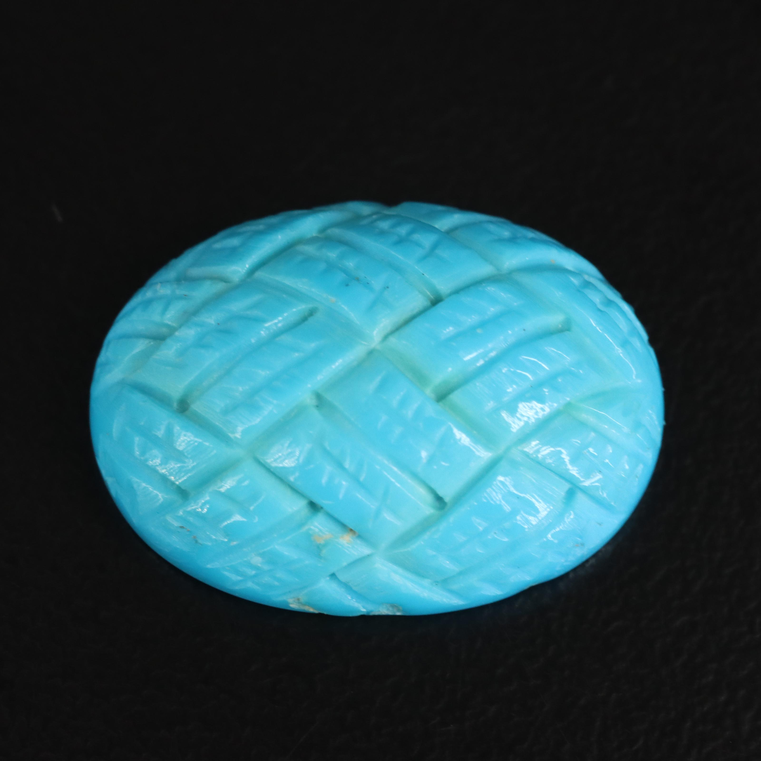 Loose Oval Carved Cabochon Turquoise