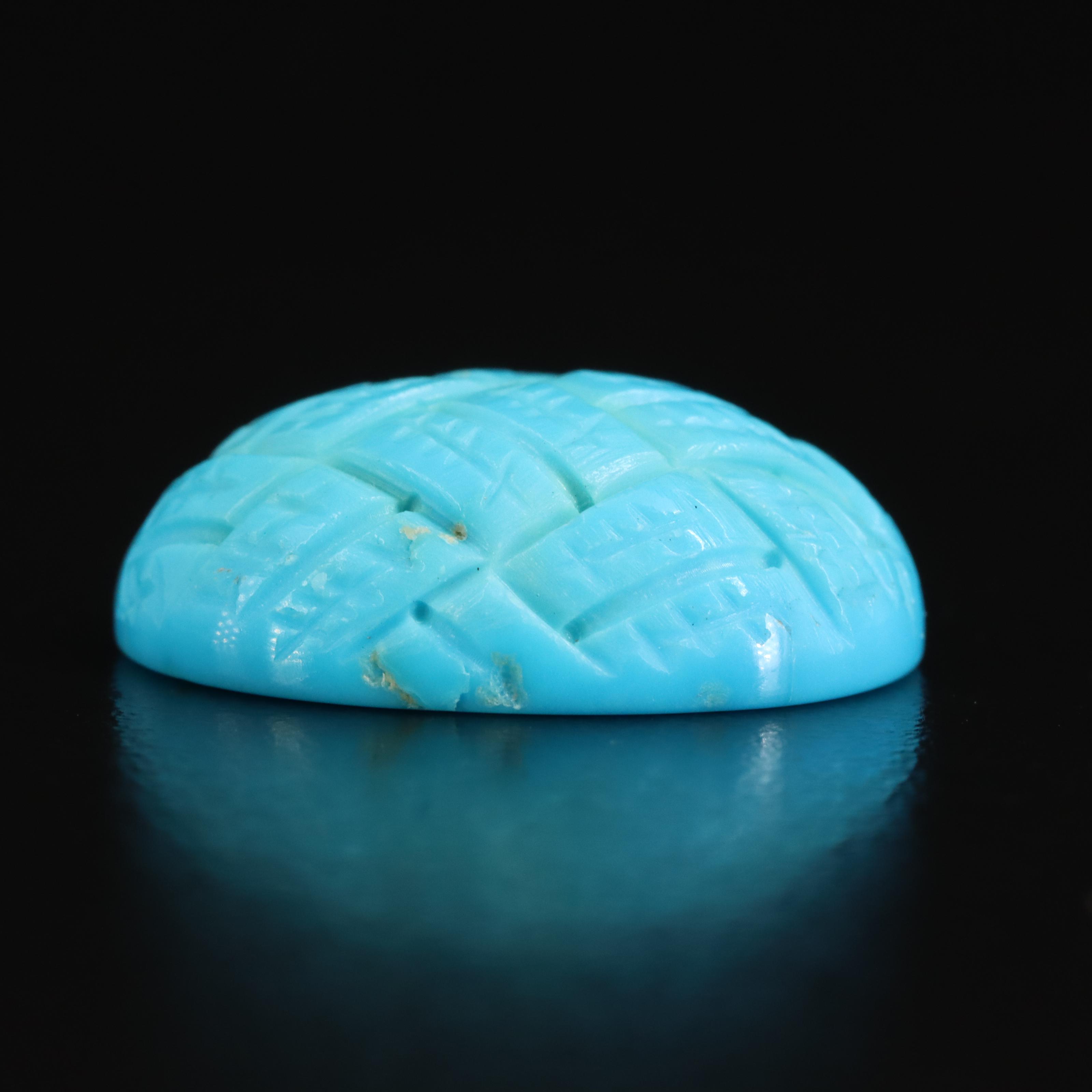Loose Oval Carved Cabochon Turquoise