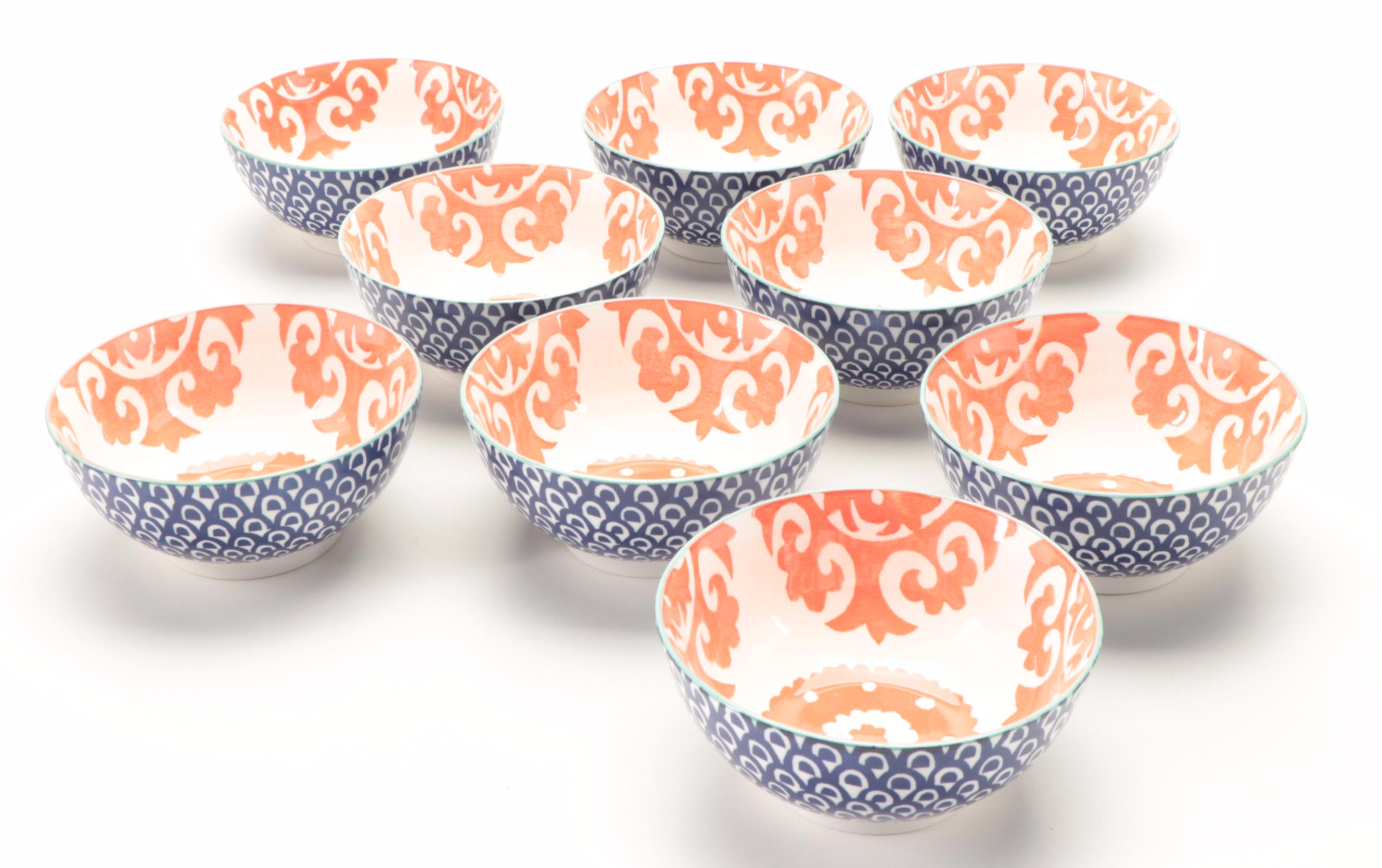 Bo Jia Middle Kingdom Porcelain Bowl with Pottery Barn Tray and Other Tableware