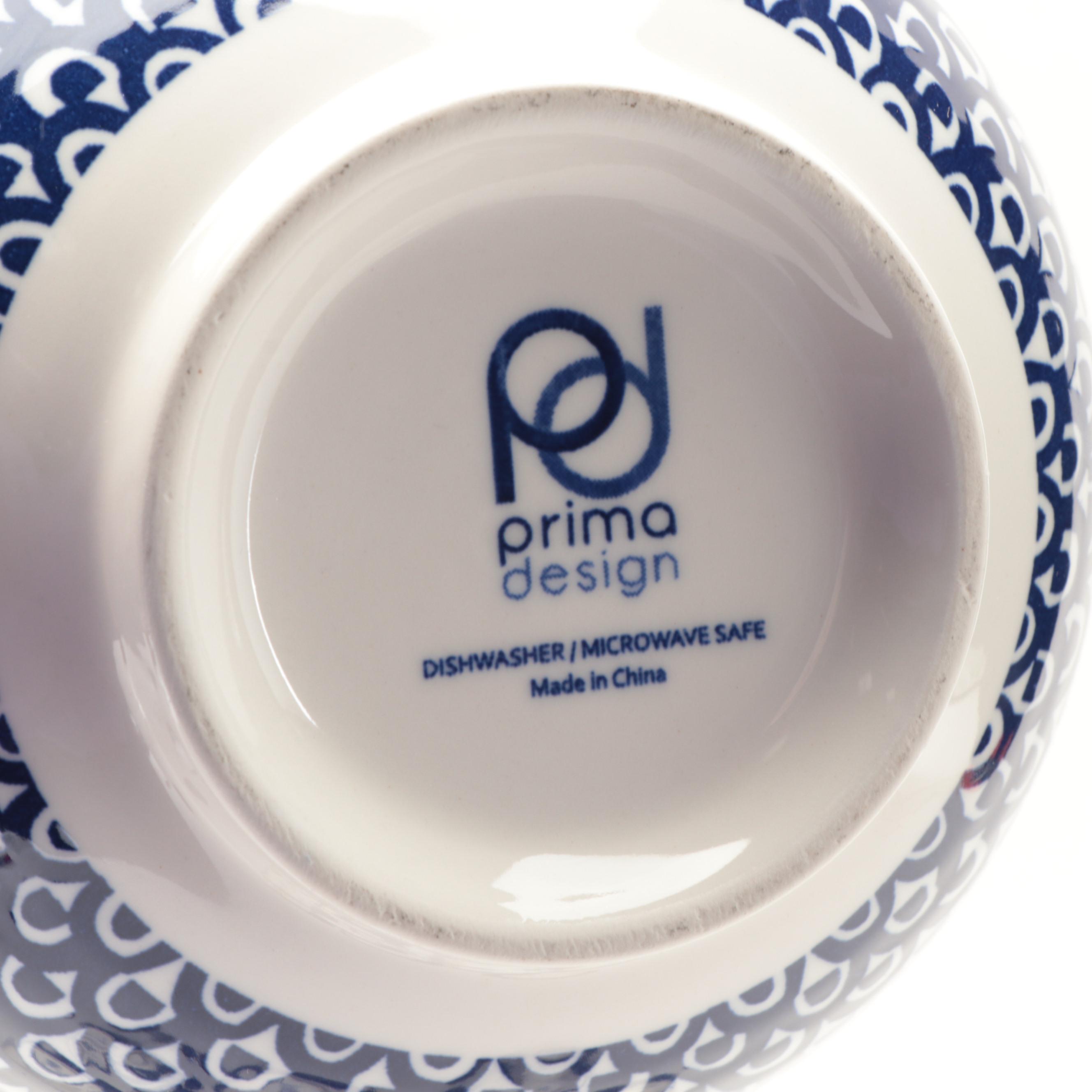 Bo Jia Middle Kingdom Porcelain Bowl with Pottery Barn Tray and Other Tableware