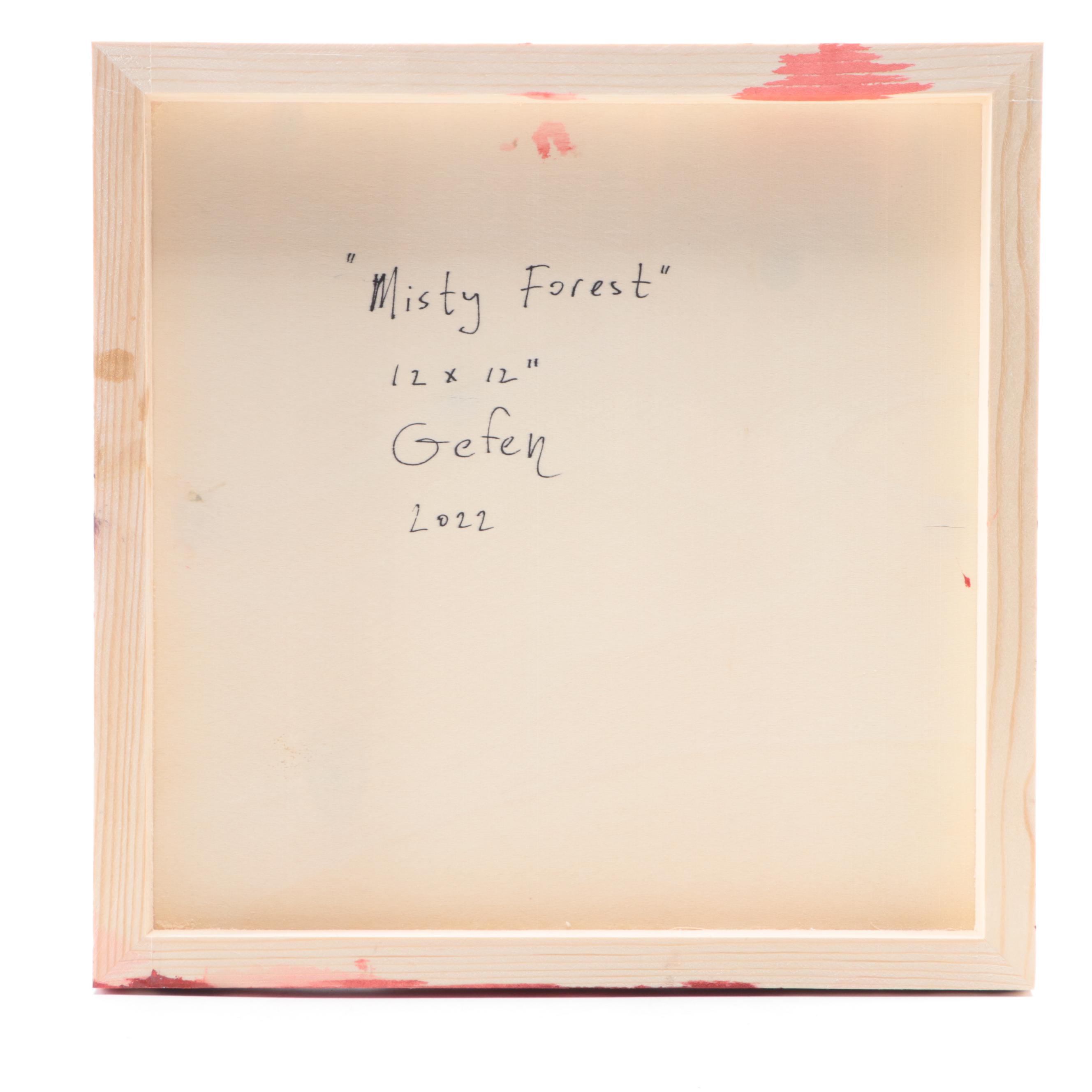 Saul Gefen Abstract Acrylic Painting "Misty Forest," 2022