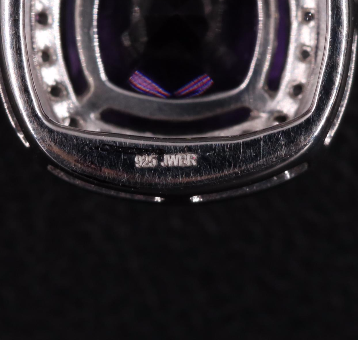 Sterling Silver Amethysts and Sapphire Necklace