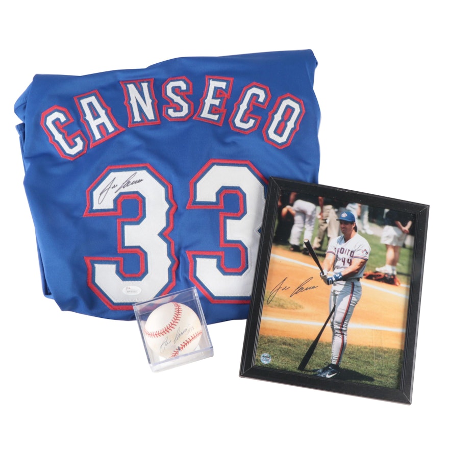Jose Canseco Signed Texas Rangers Baseball Jersey, Giclée Print, Baseball
