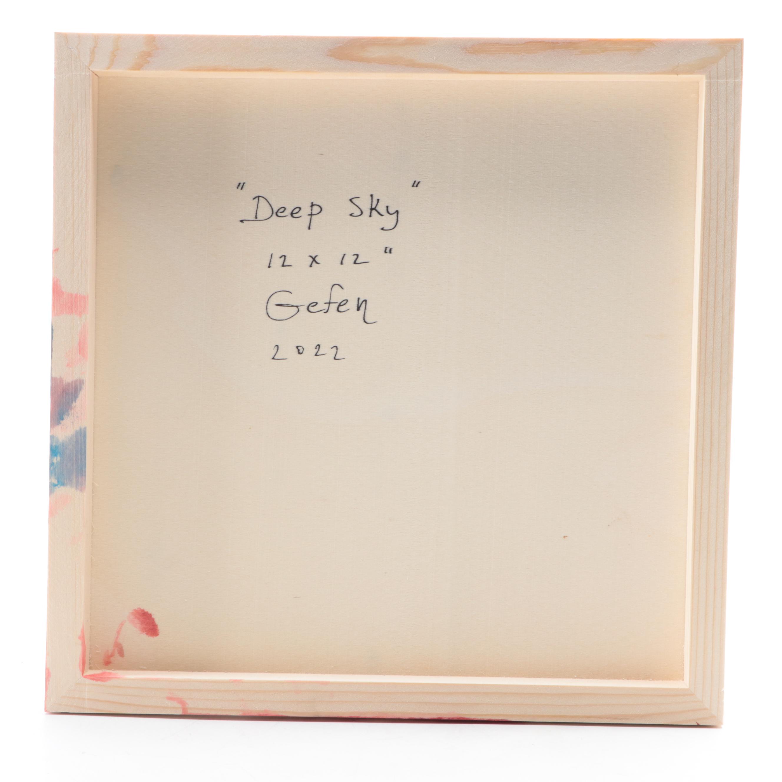 Saul Gefen Abstract Acrylic Painting "Deep Sky," 2022