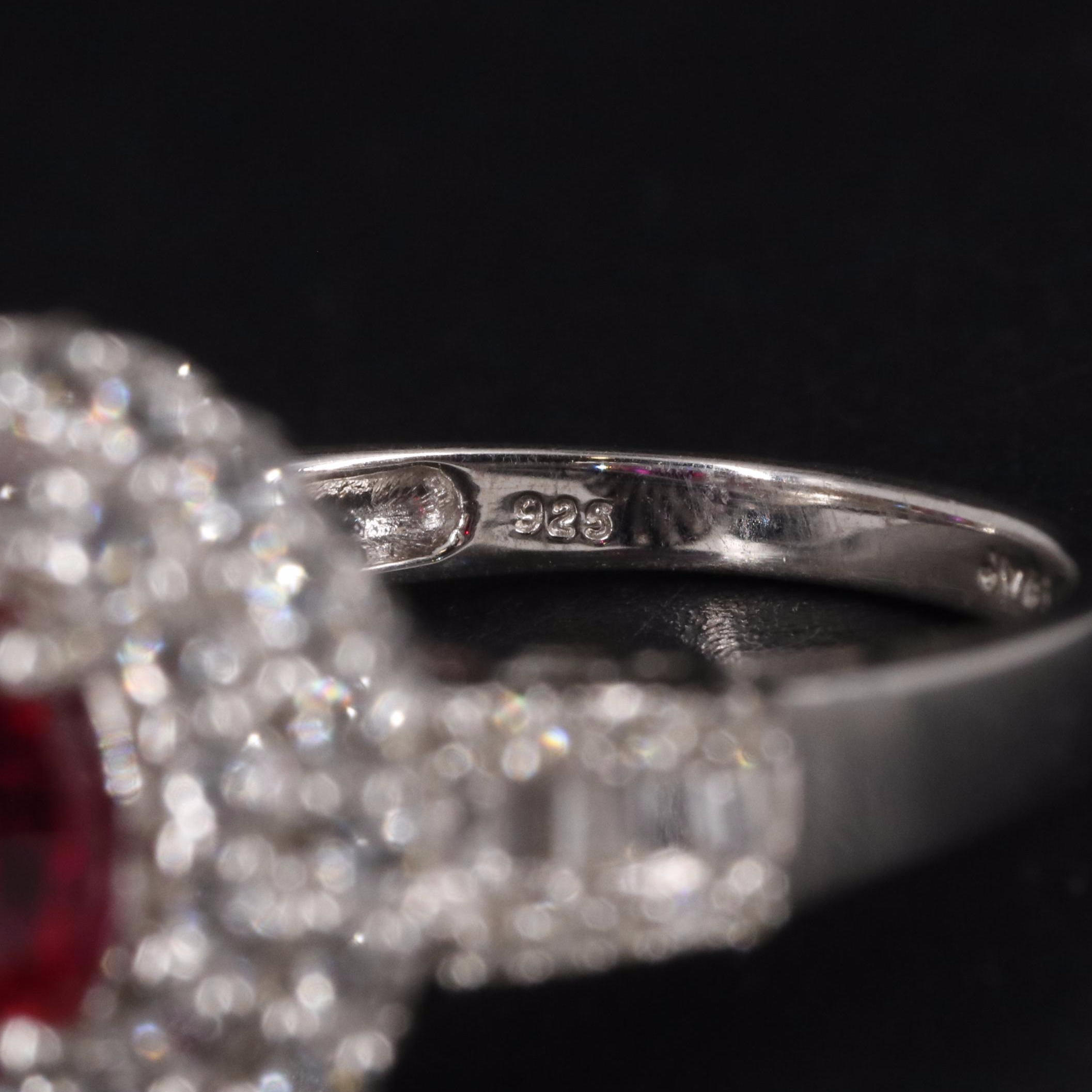 Sterling Silver Ruby and Sapphire Ring