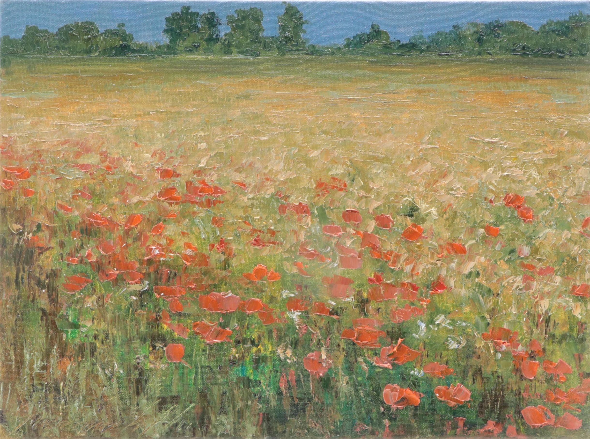 Garncarek Aleksander Landscape Oil Painting "Pole," 2022