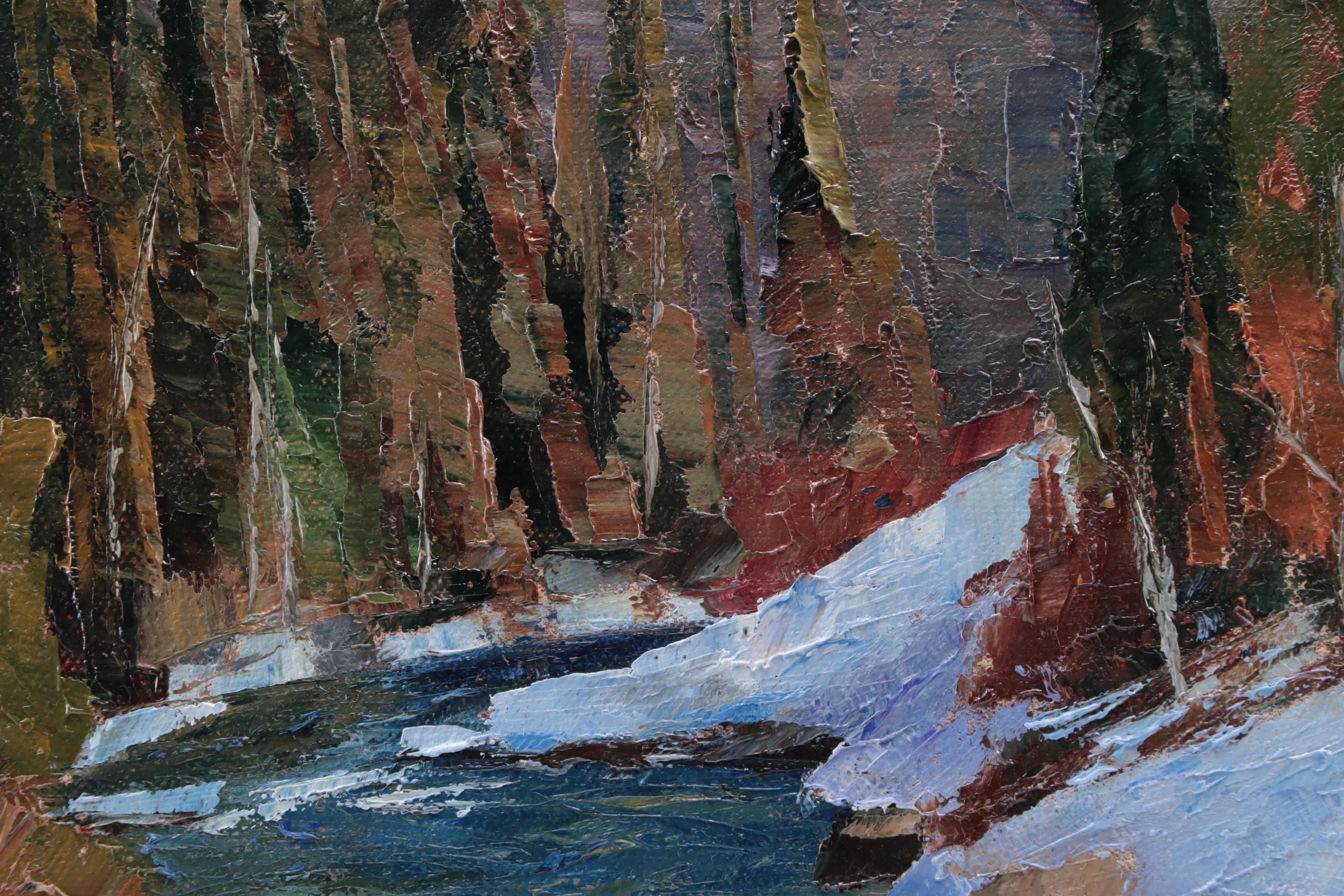 James Baldoumas Landscape Oil Painting "Winter Stream," 2022