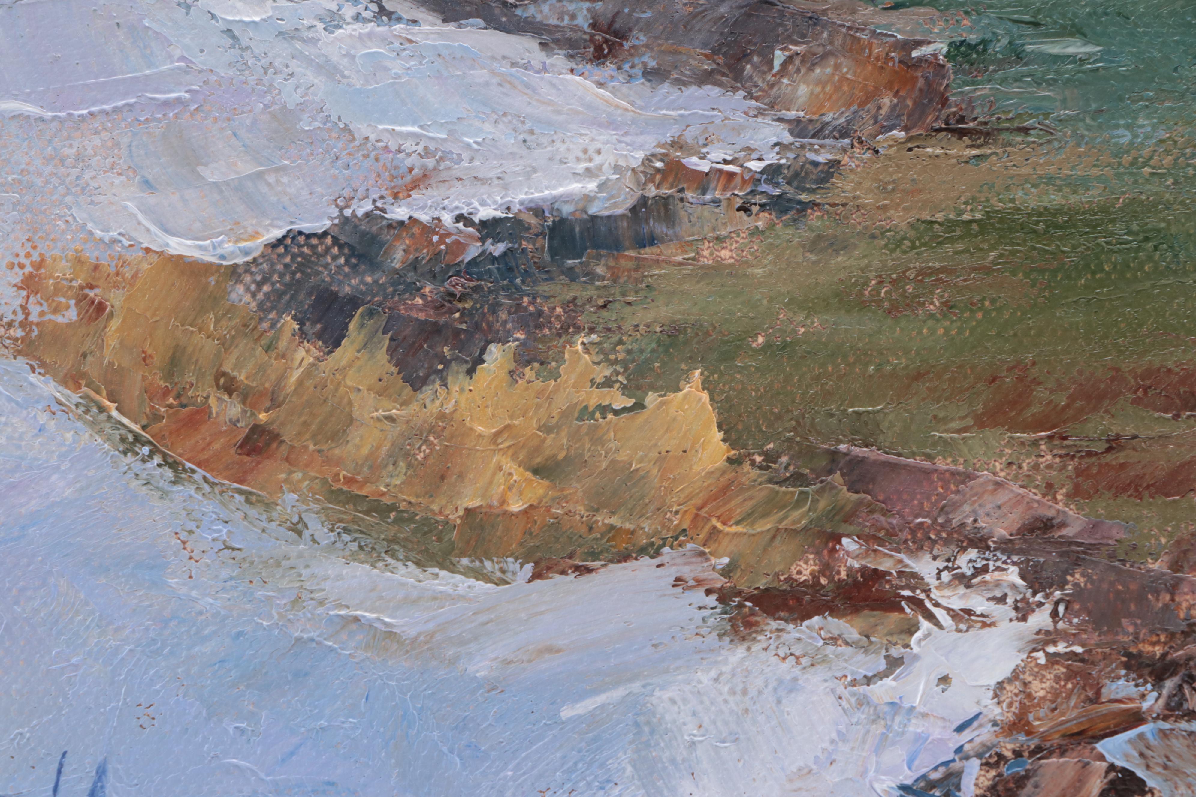 James Baldoumas Landscape Oil Painting "Winter Stream," 2022