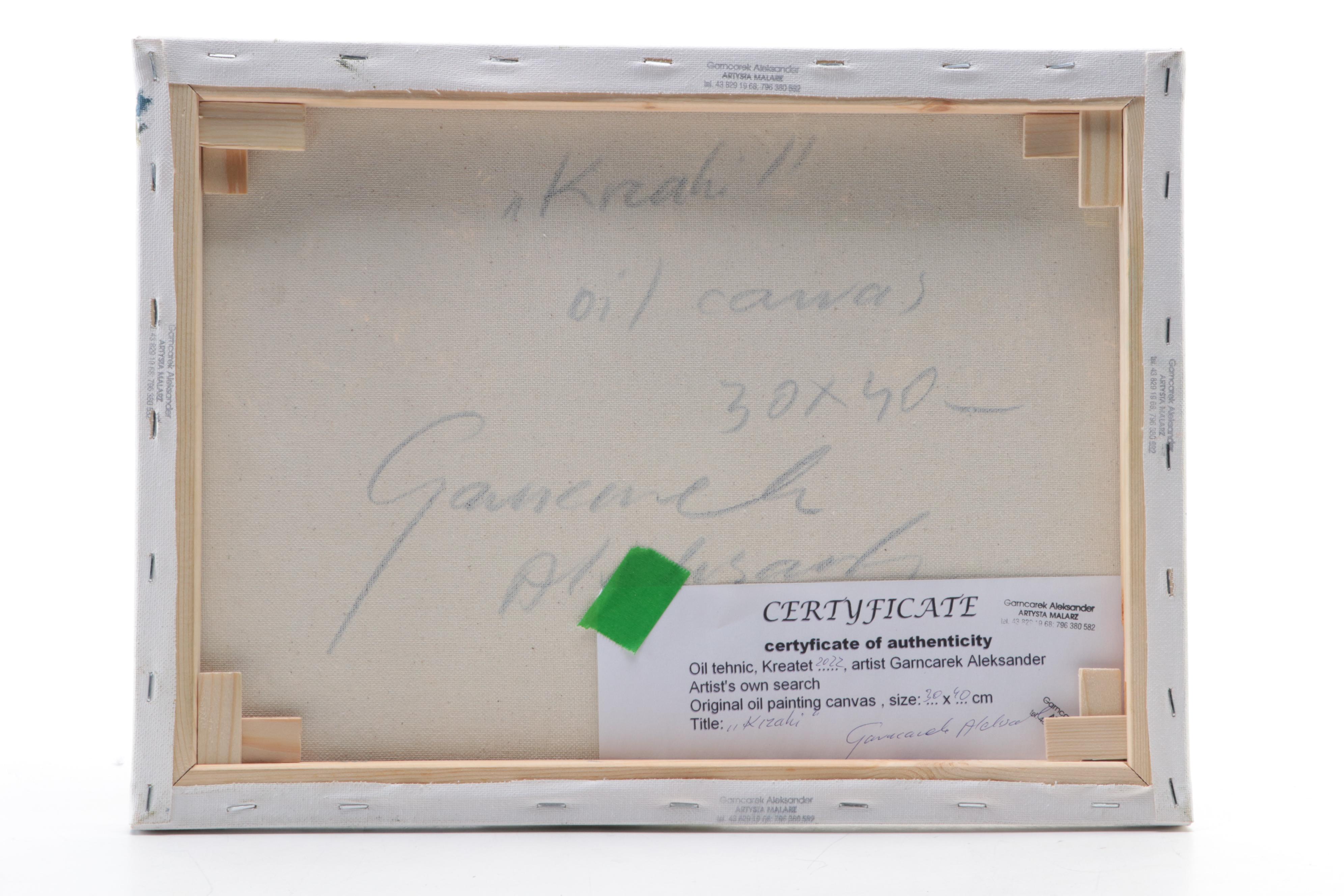 Garncarek Aleksander Landscape Oil Painting "Krzaki," 2022