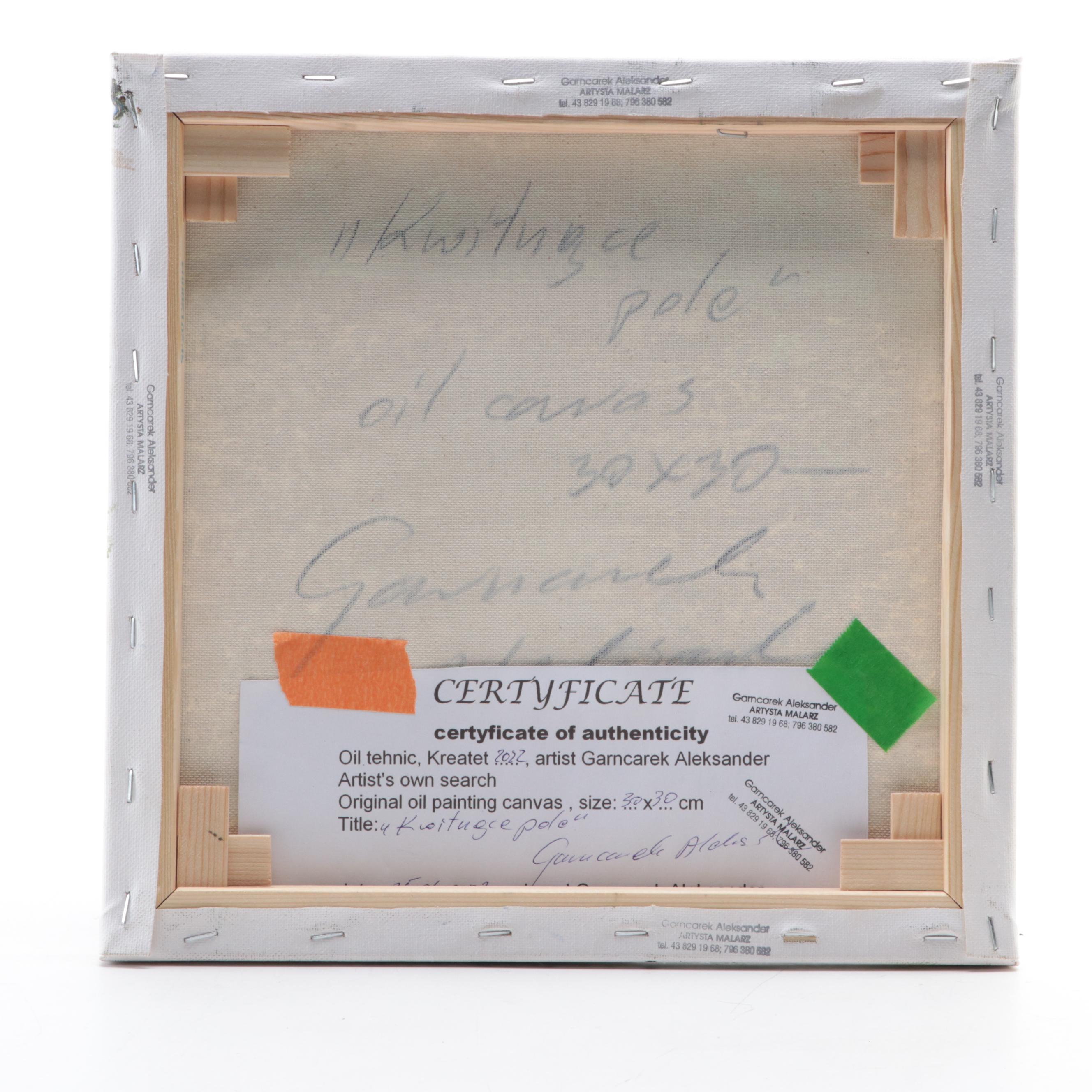 Garncarek Aleksander Landscape Oil Painting "Kwitnące Pole," 2022