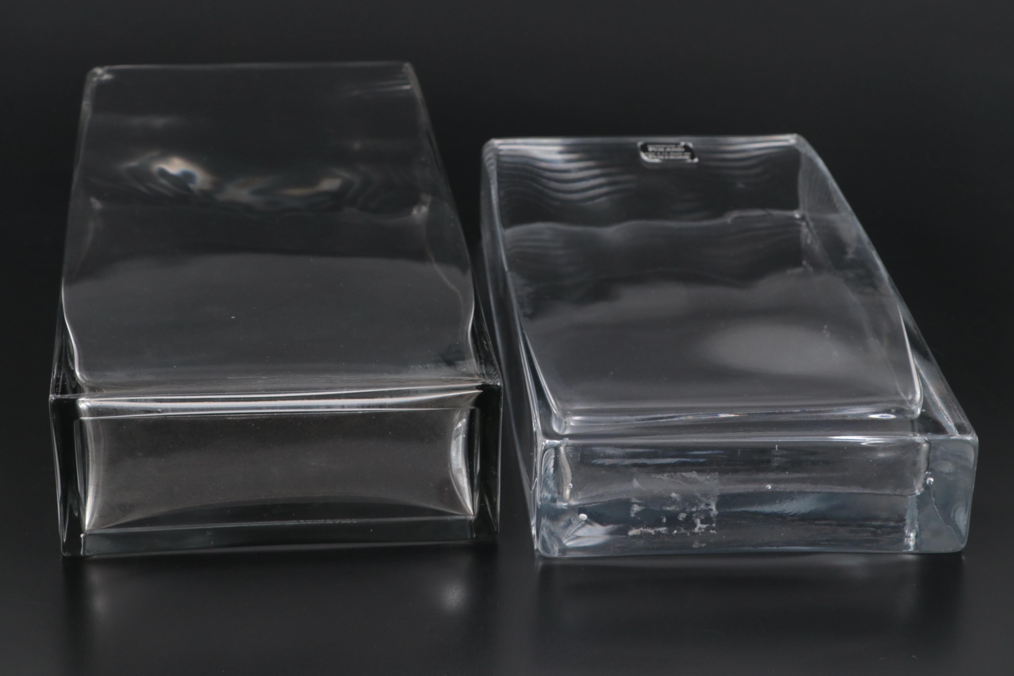 Polish and Other Rectangular Clear Glass Vase