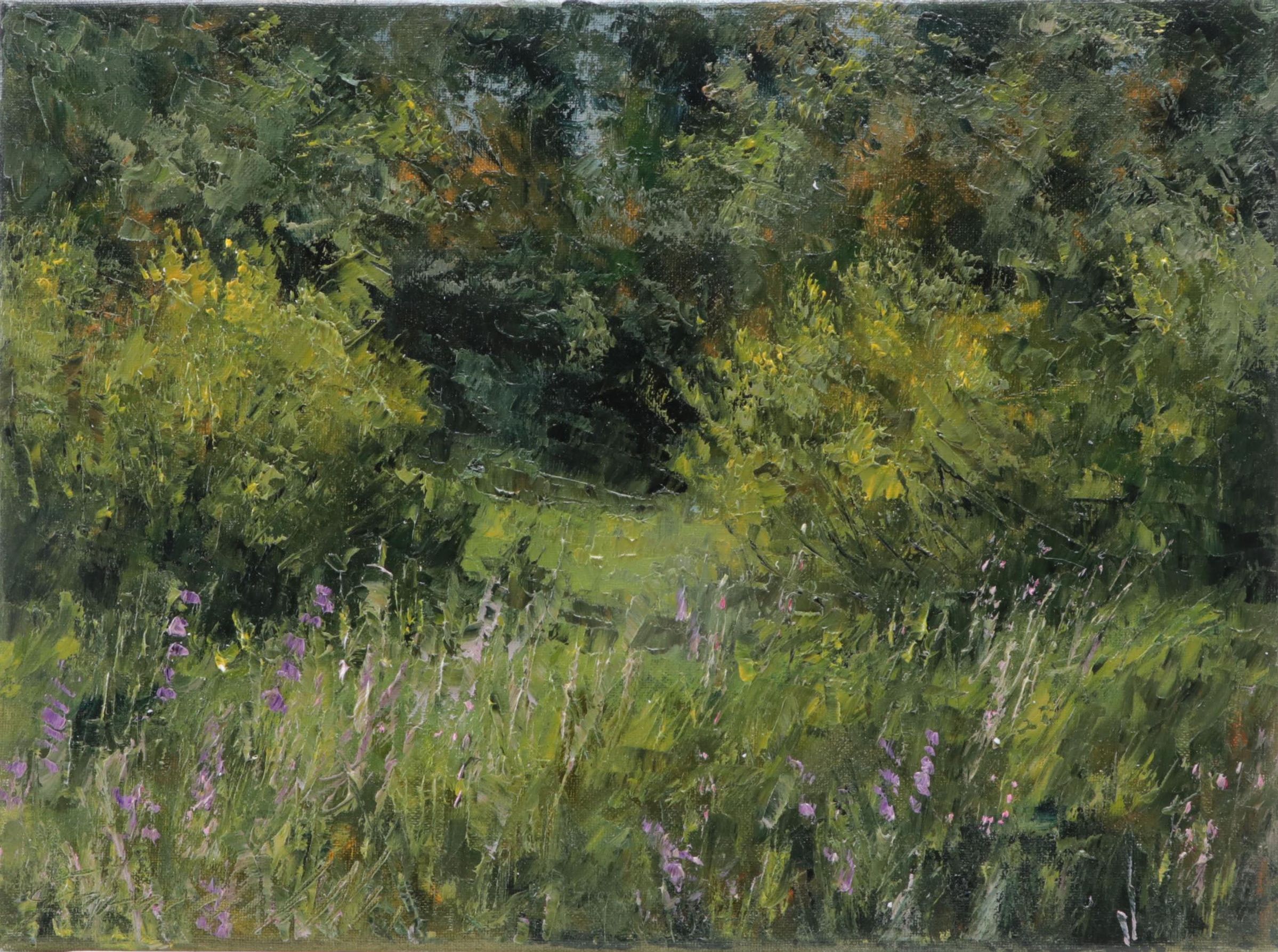 Garncarek Aleksander Landscape Oil Painting "Krzaki," 2022