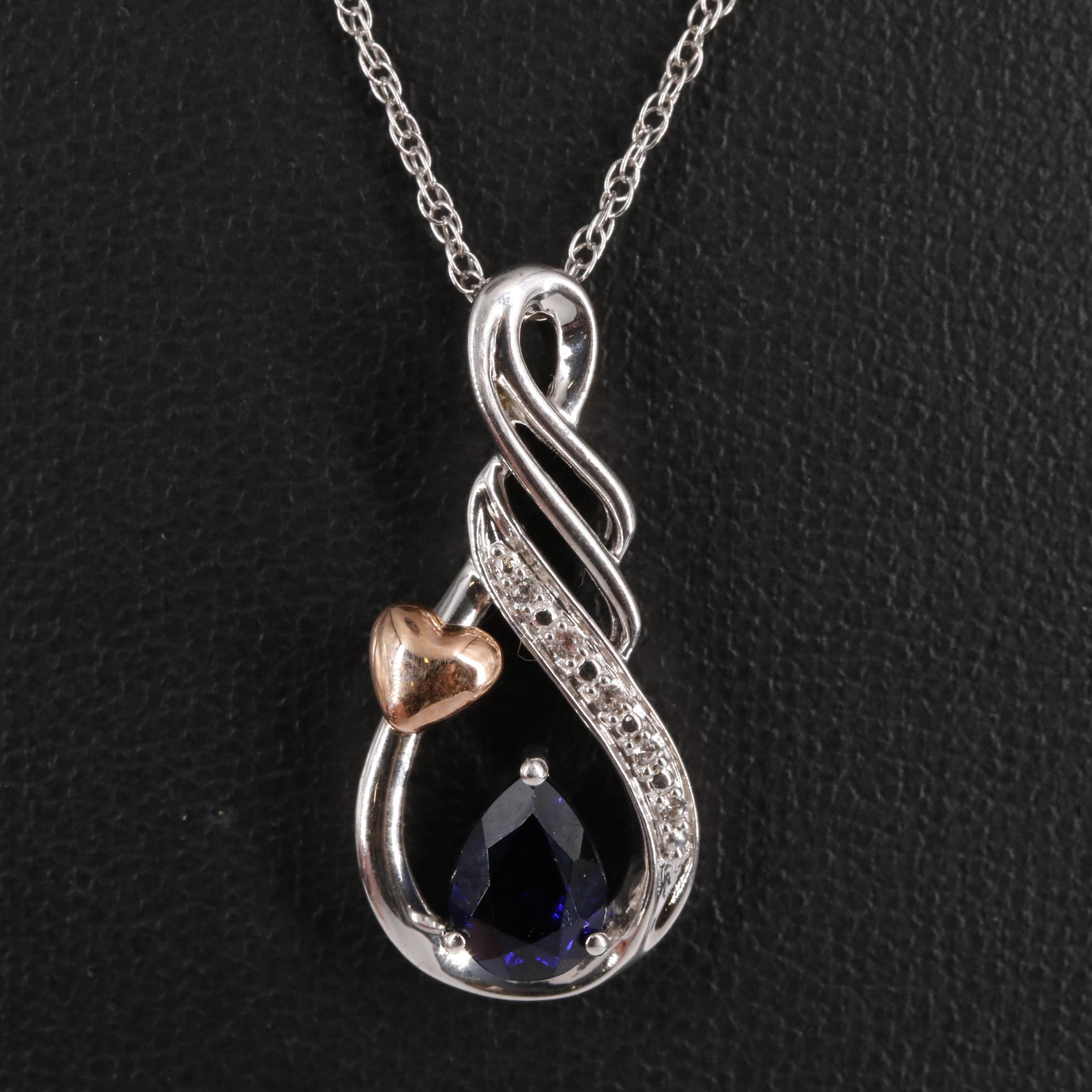 Sterling Silver and Sapphire Necklace