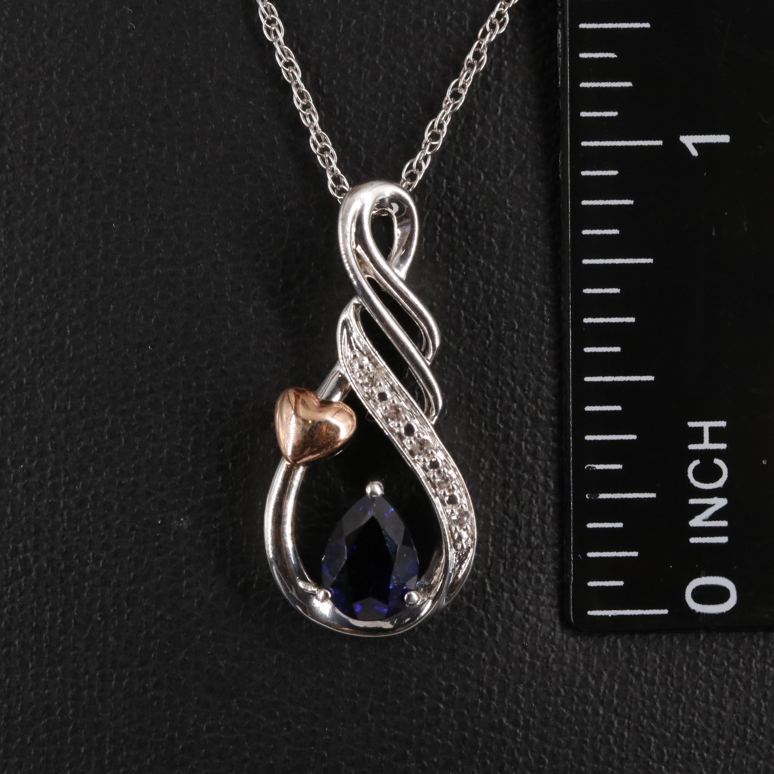 Sterling Silver and Sapphire Necklace