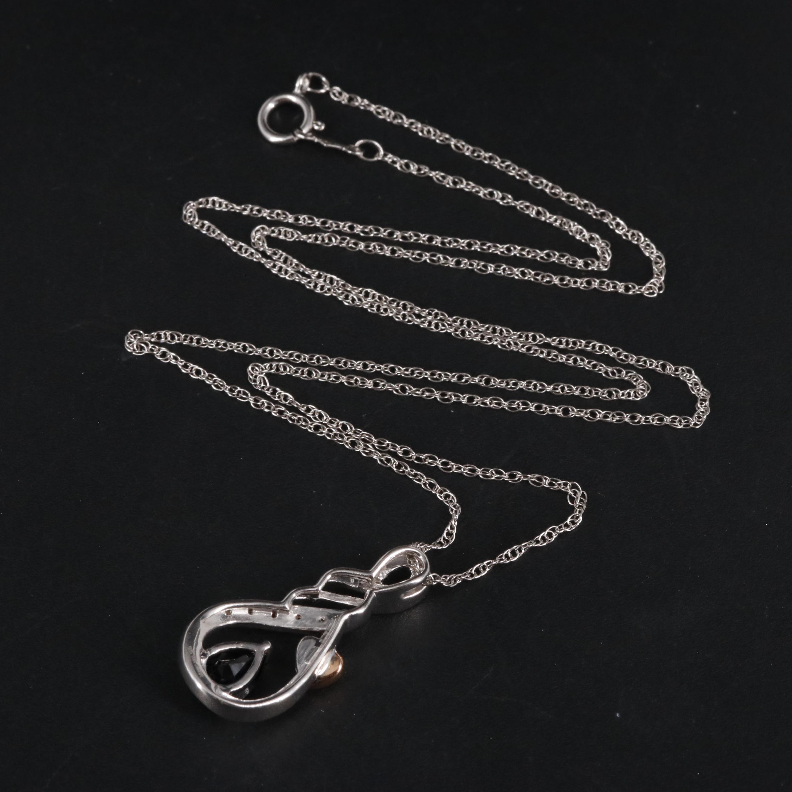 Sterling Silver and Sapphire Necklace