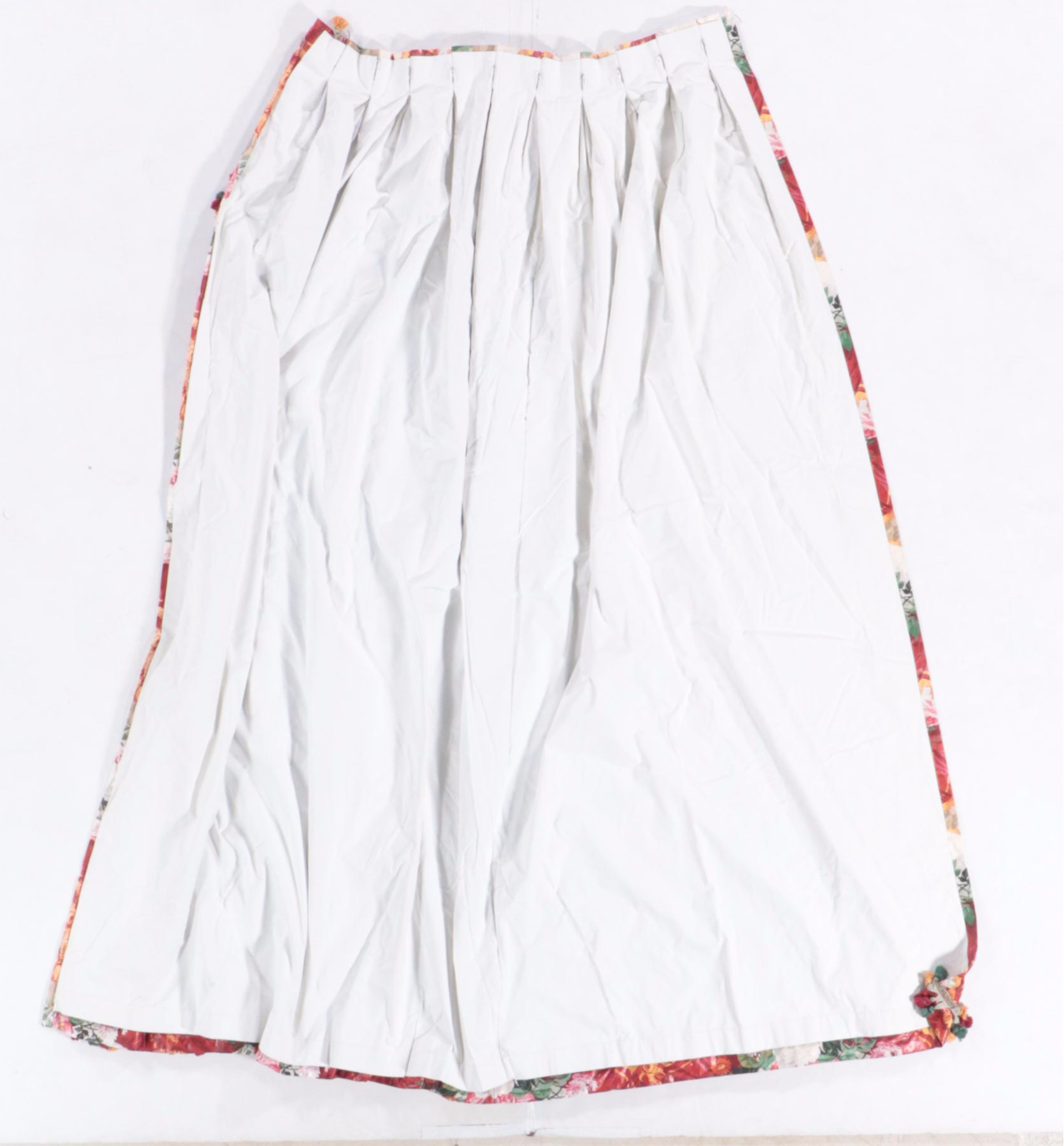 Custom Made Chintz Pinch Pleat Drapery Panels and Valance with Bed Linens