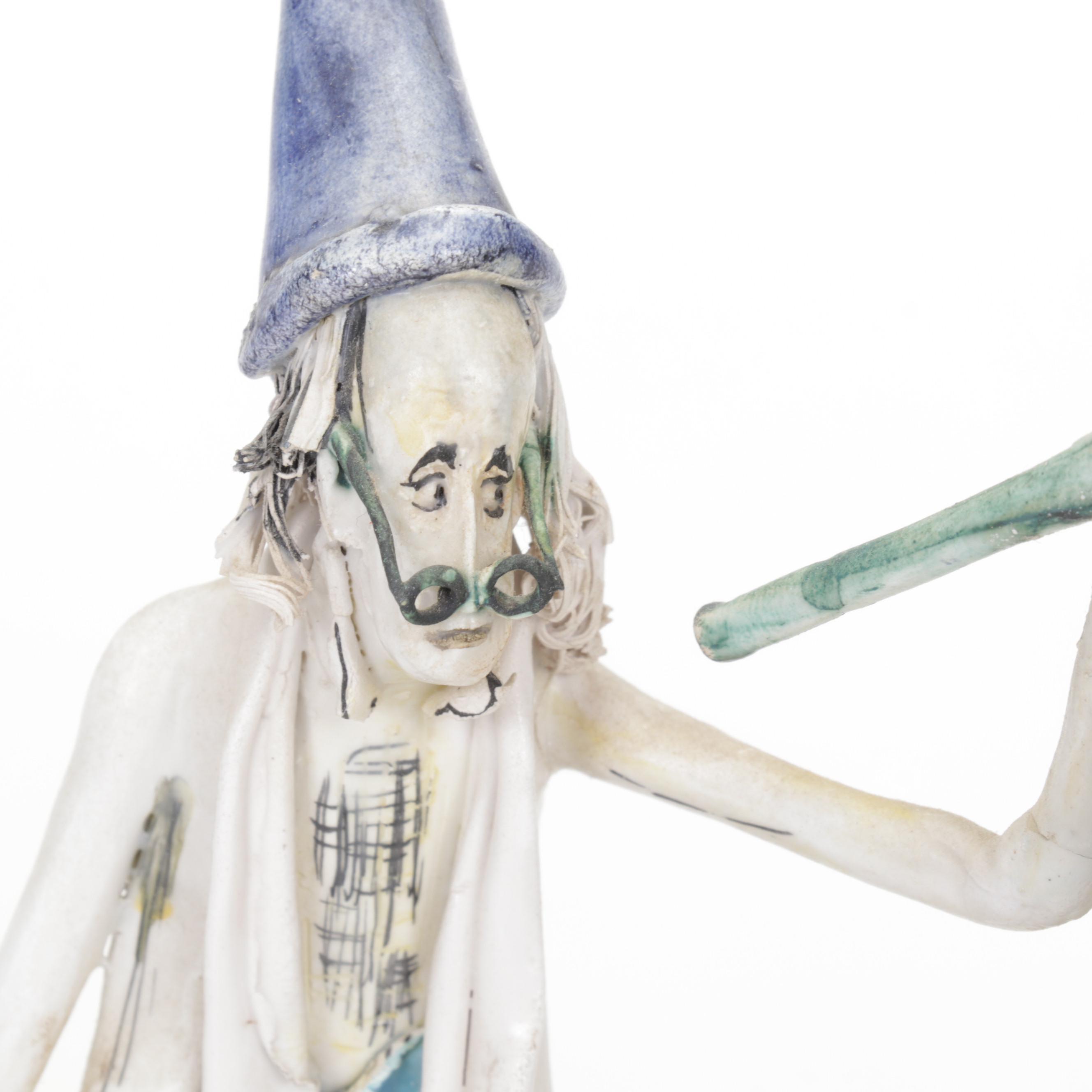 Giovanni Duso Hand-Painted Porcelain Astronomer Sculpture, Late 20th Century